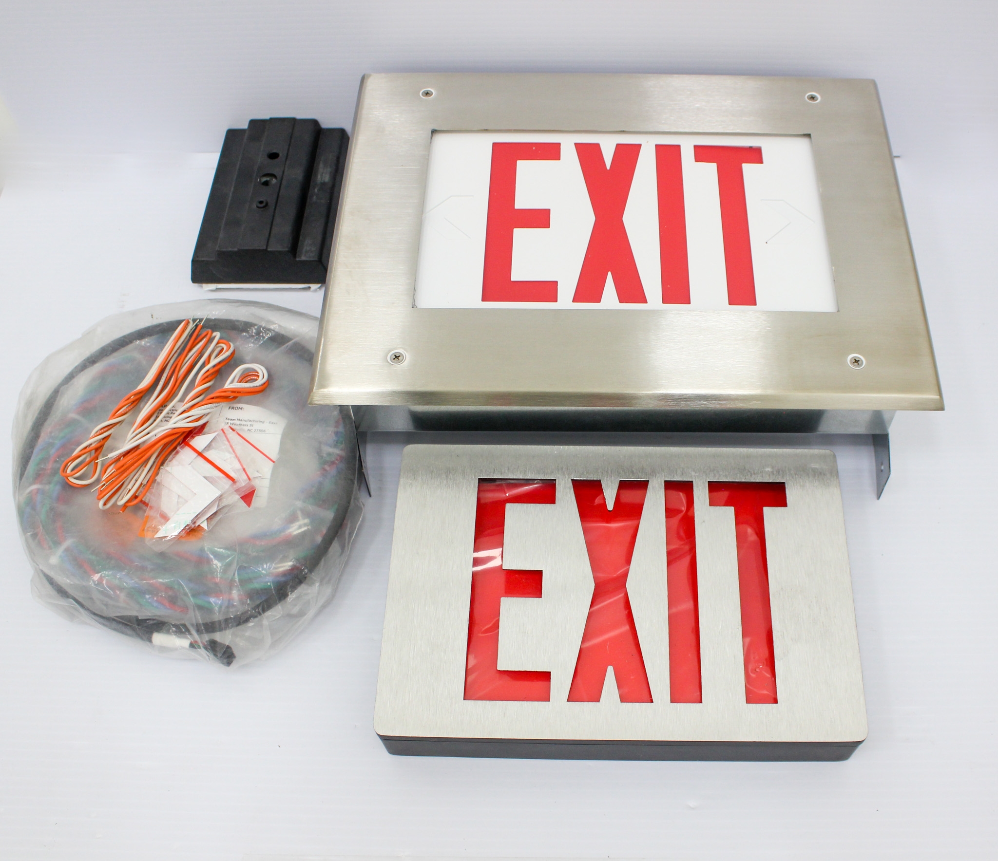LED Exit Sign Red Letters Model Exit Signs LED Dual 120/277V Turn-Key