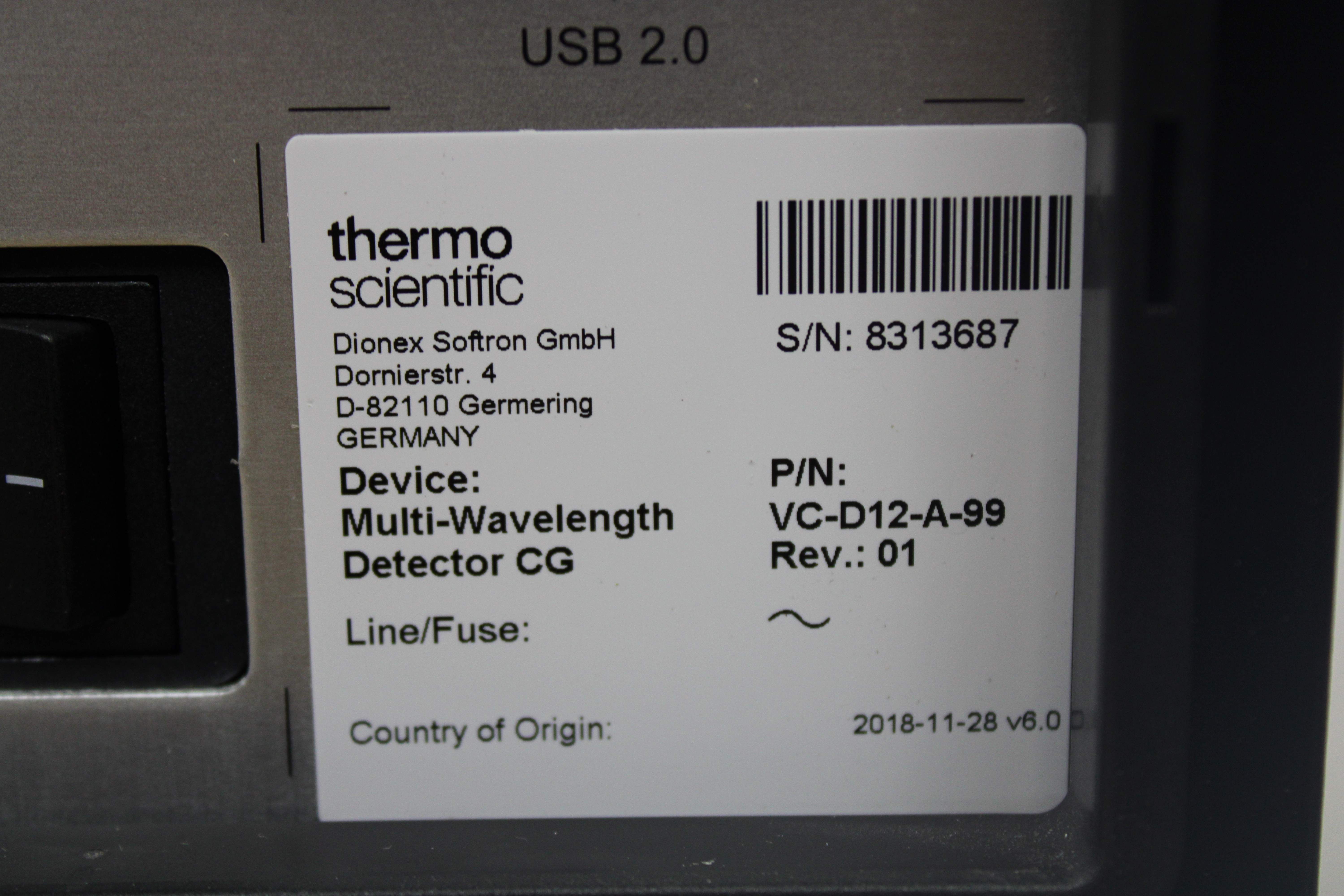 Thermo Vanquish Detector VC-D12-A-01 HPLC/UHPLC Multi-Wavelength Detection