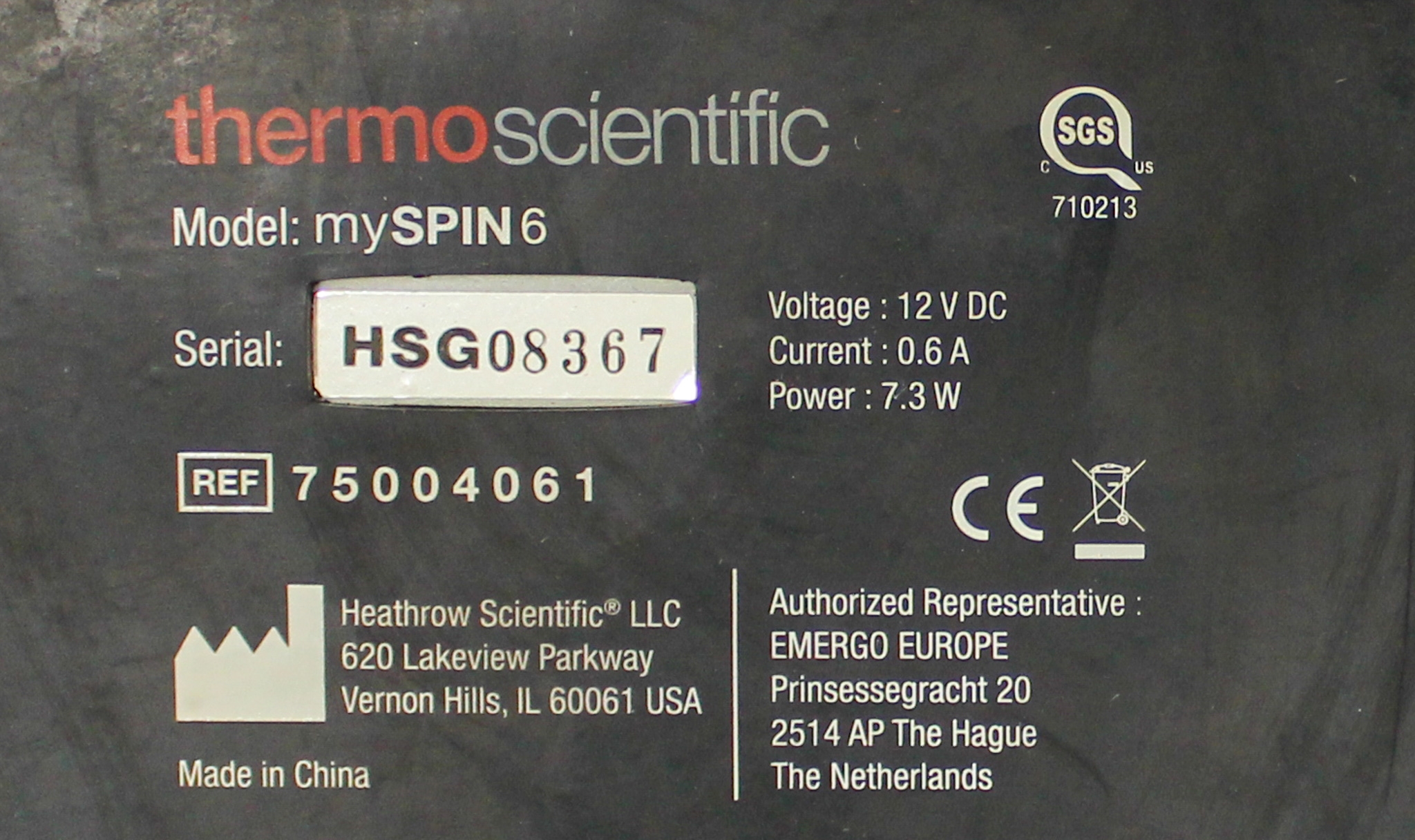 Thermo 75004061 Benchtop Centrifuge mySPIN6 Mini 6,000 RPM Compact Quiet