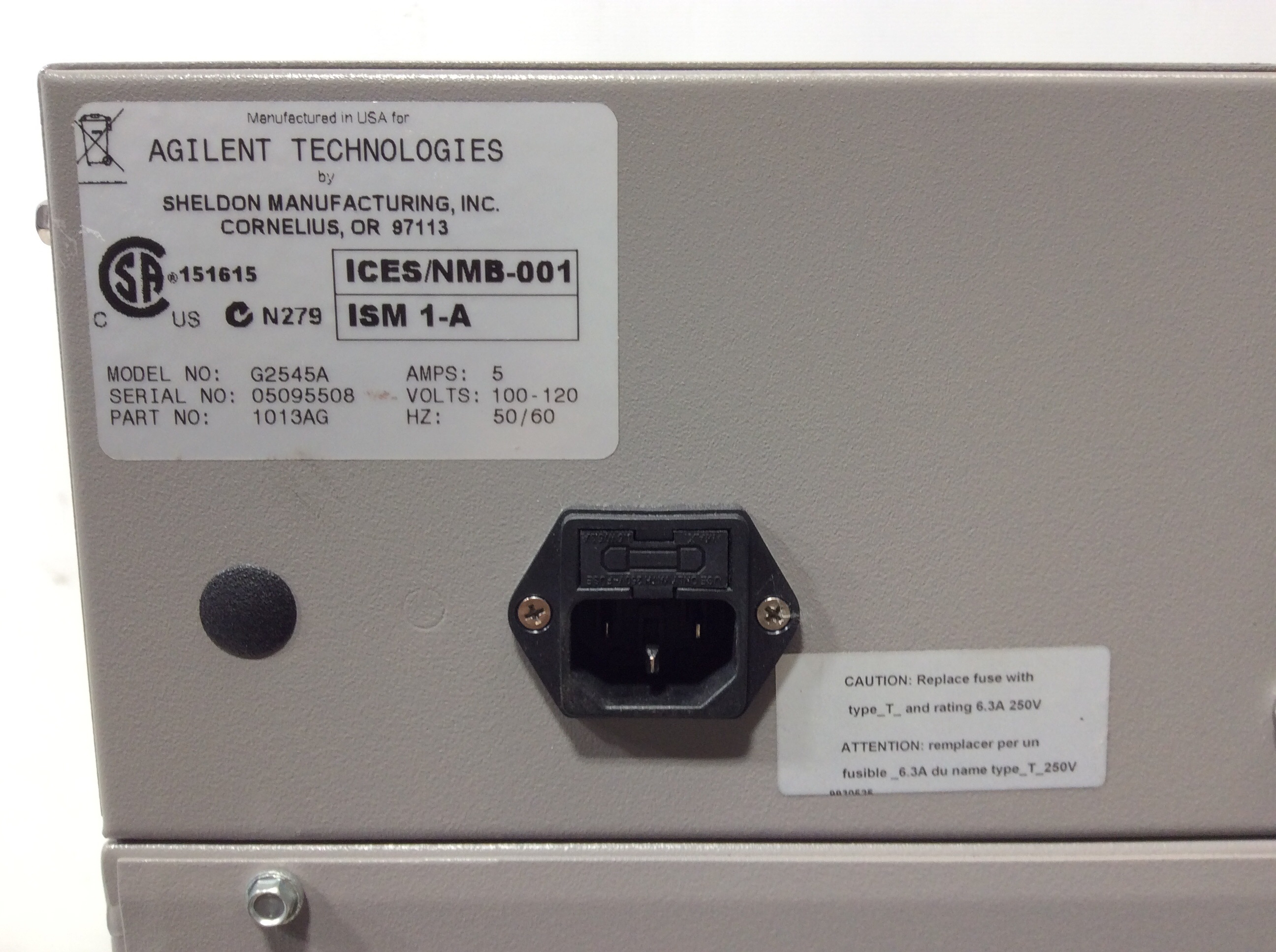 Shel lab G2545A Incubator Laboratory Instrument Used 120V 50Hz/60Hz USA