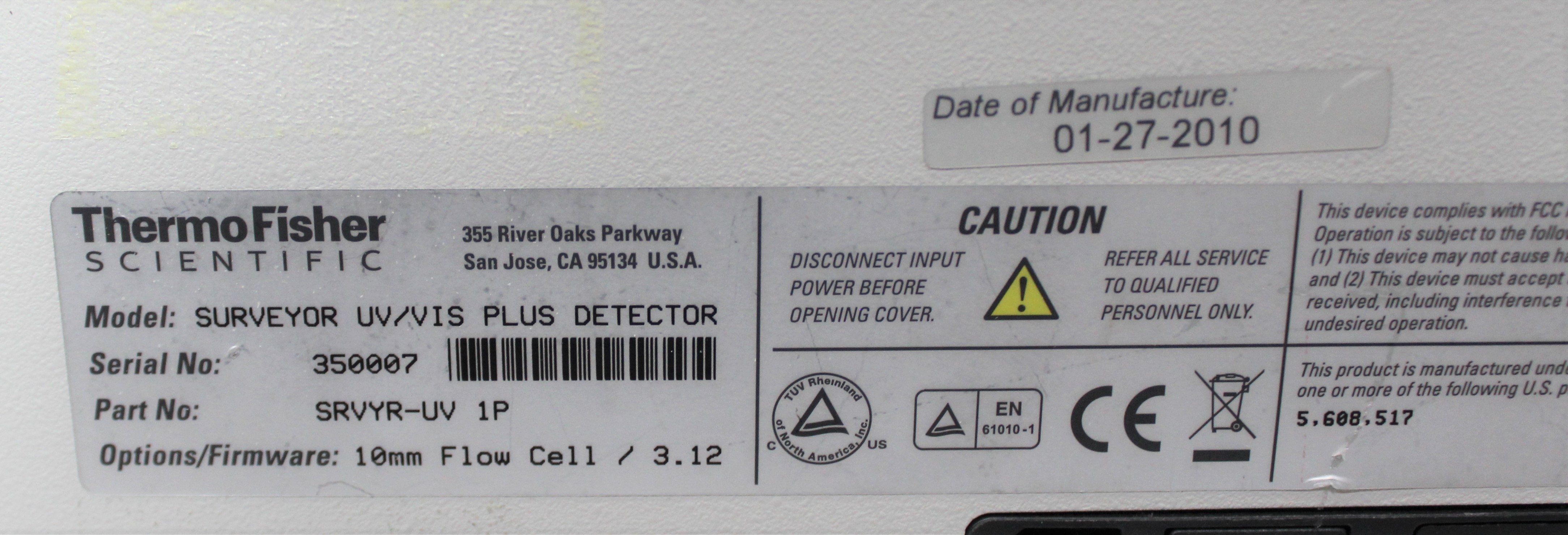 Thermo Scientific Surveyor UV-VIS Plus Detector, UV/Vis Light Absorbance Detection