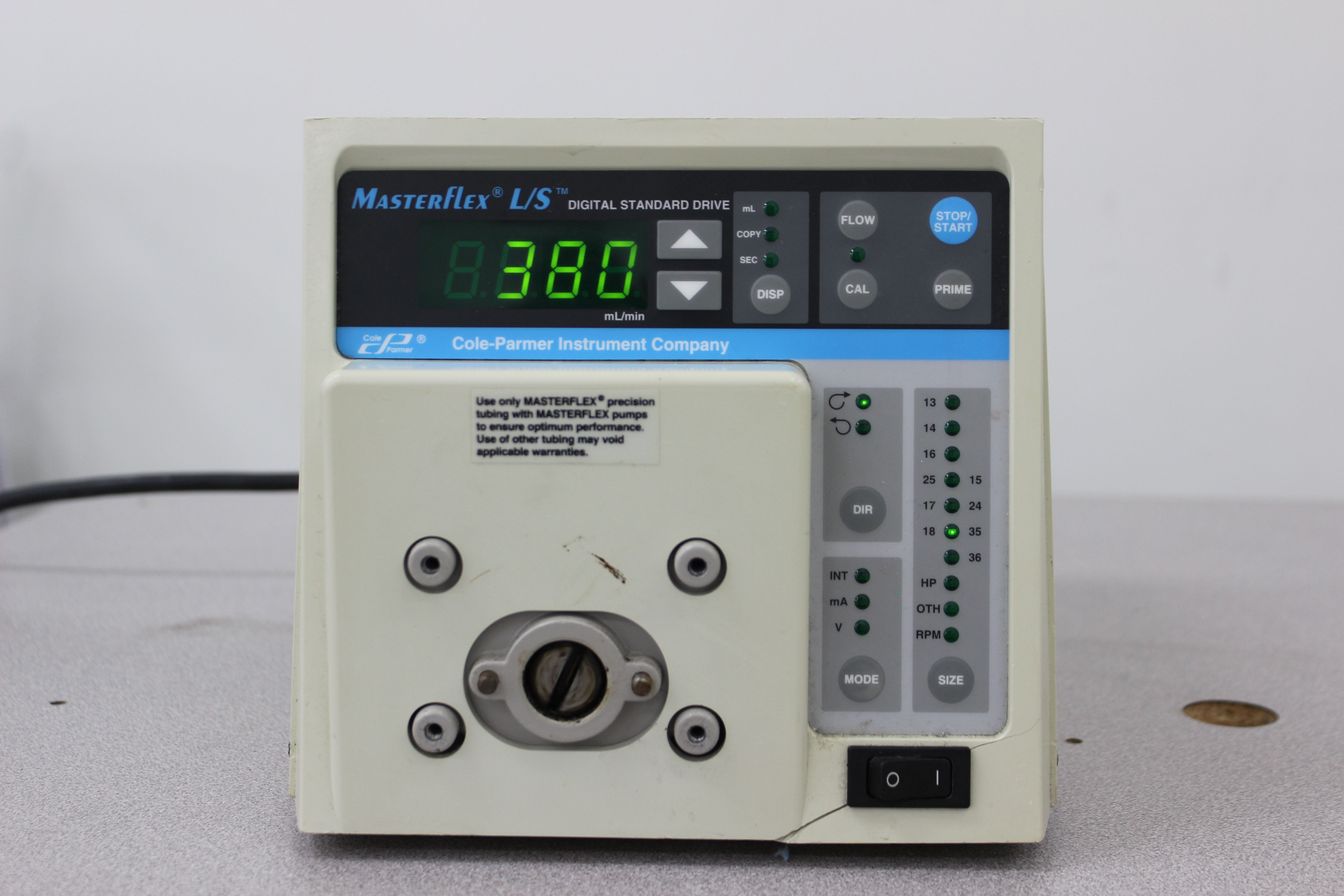 Cole Parmer 7523-50 Digital Pump Variable-Speed Metering Drive 580 mL/min Used