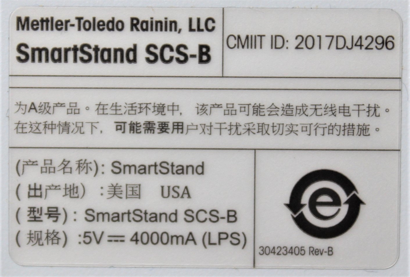 Rainin SmartStand SCS-B Pipette Management System with Bluetooth