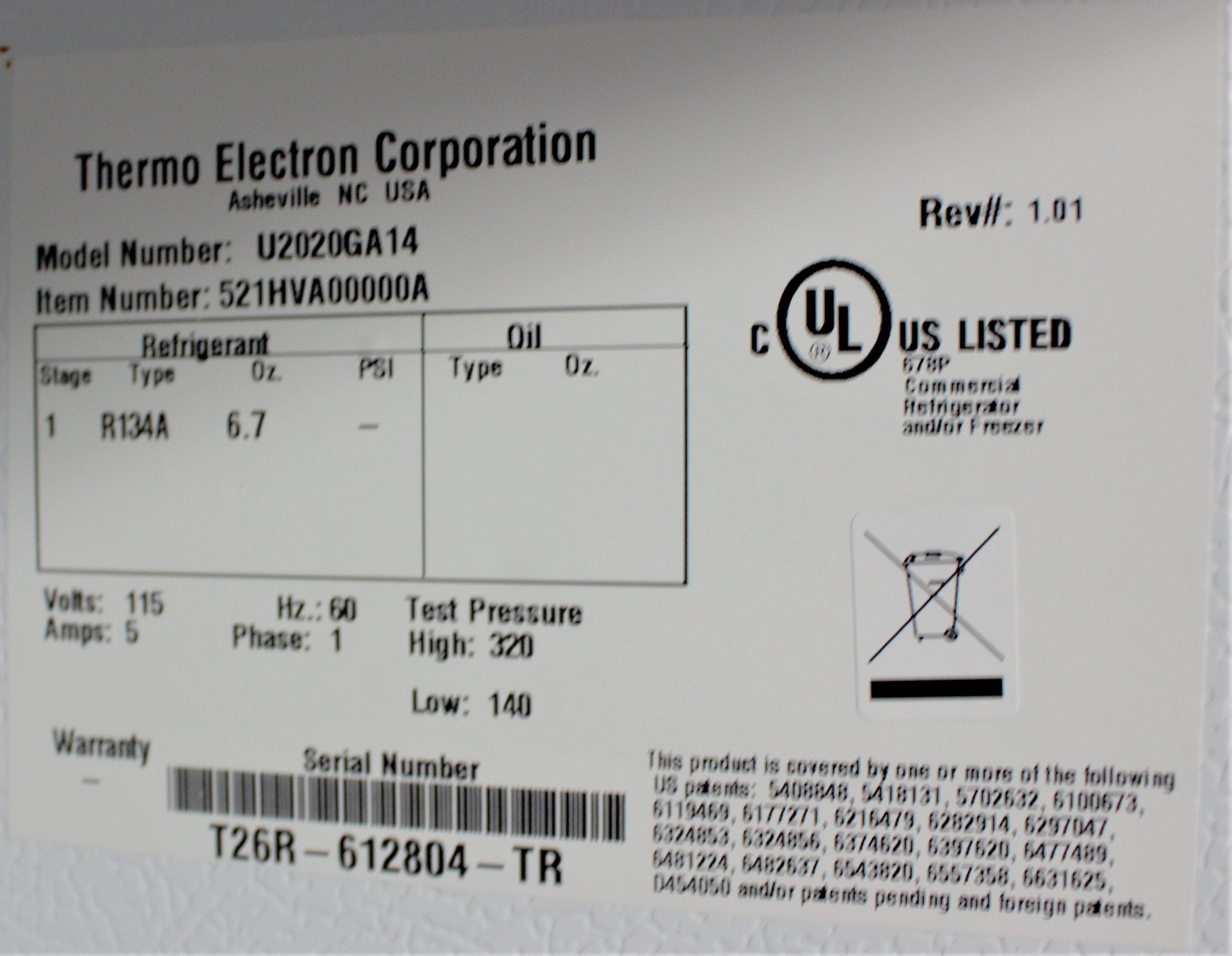 VWR Ultra Low Freezer -20C Flammable Storage Lab Freezer 566L Capacity