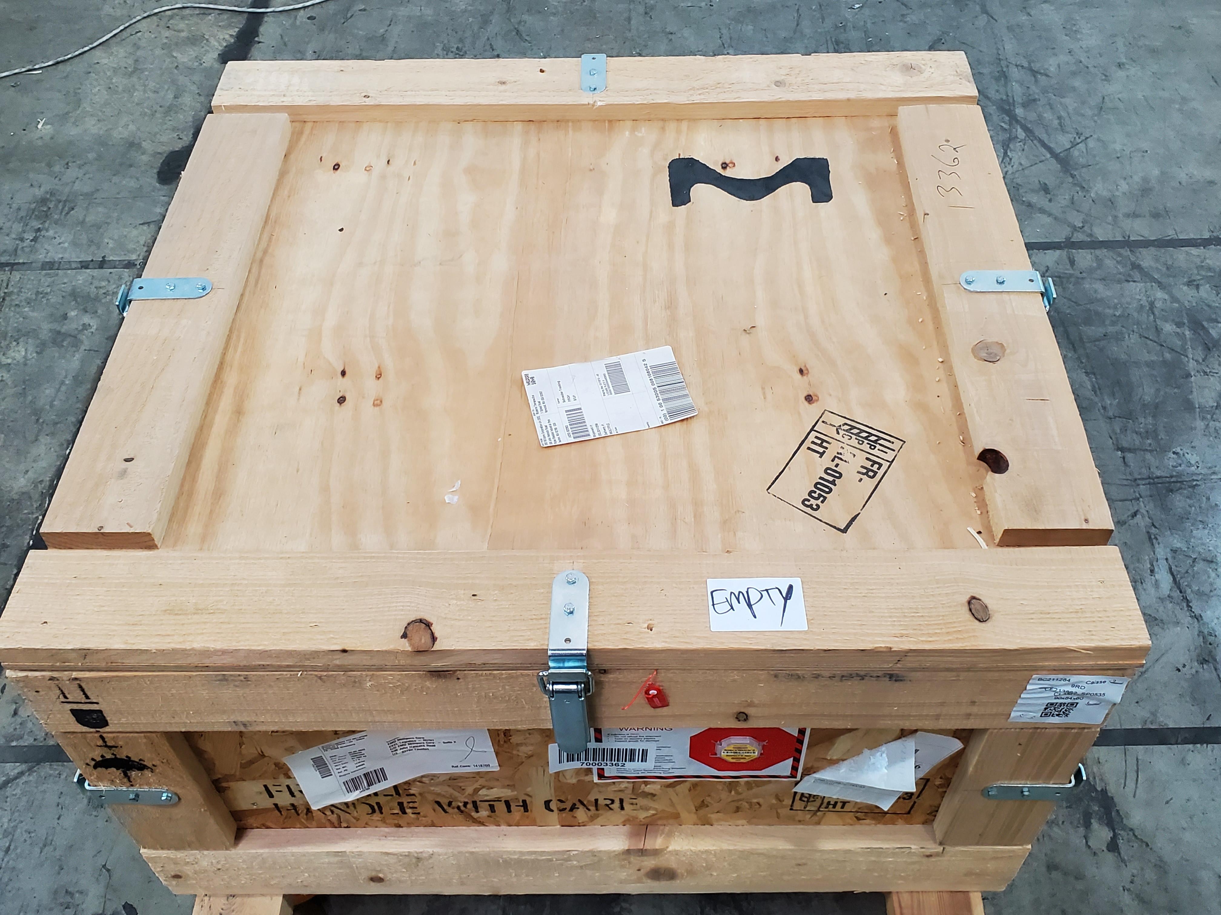 Custom-built Crate with Buckles for Secure Transport - 36x33x25 Inch