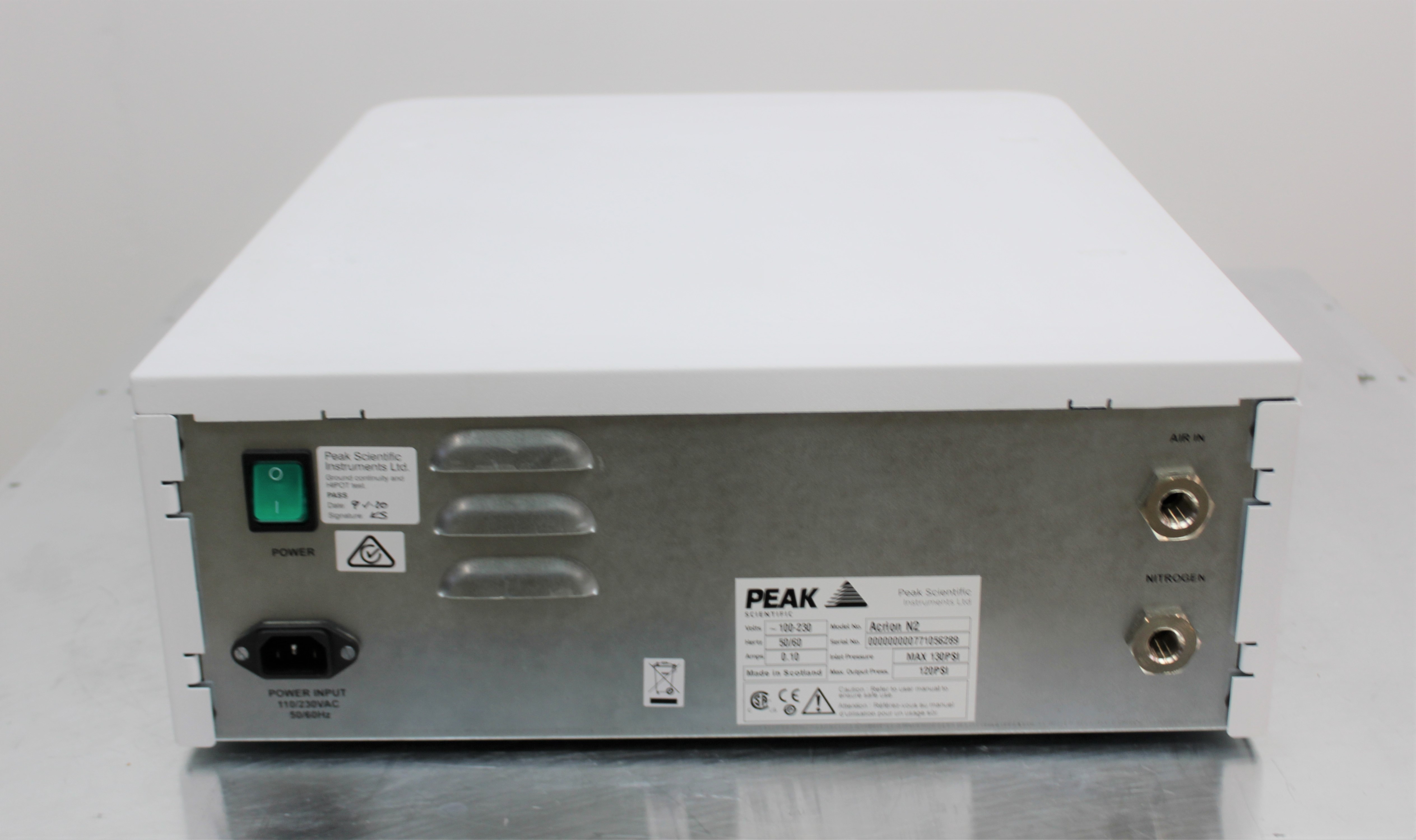 Peak Acrion N2 Generator & Air Compressor Indoor Use 240V 50/60Hz Nitrogen