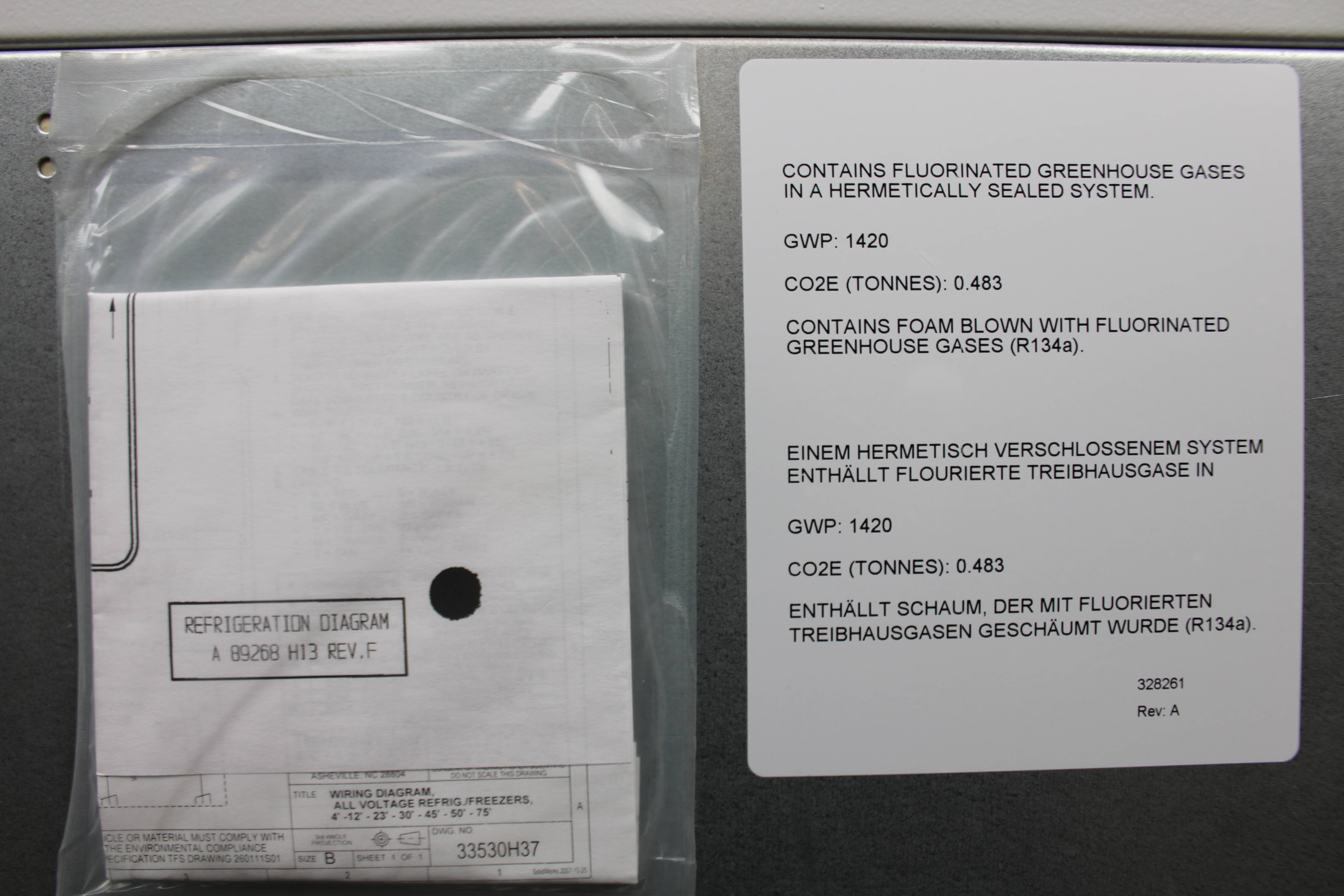 Thermo REL2304V Refrigerator 23.3 CU. FT. Cold Storage Unit, Used VG