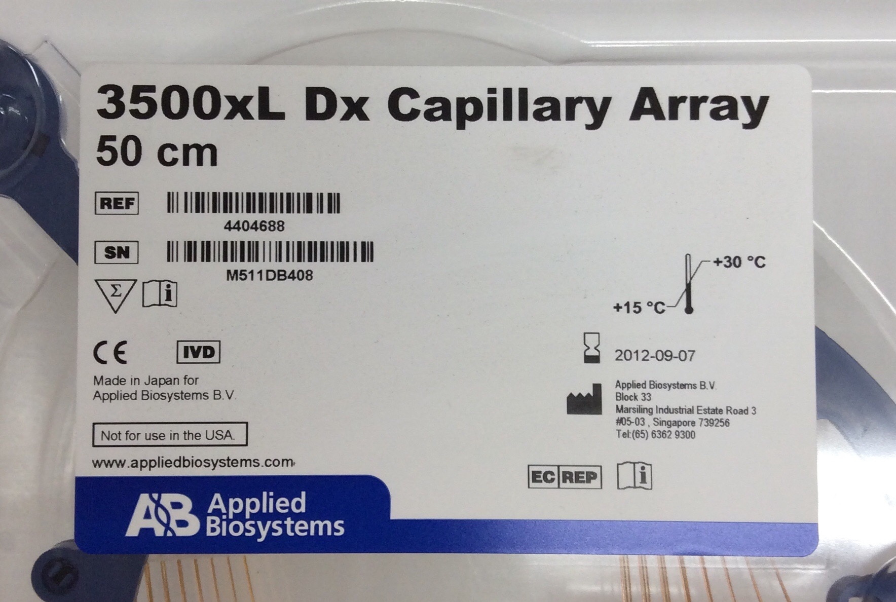 ABI 4404688 Genetic Analyzer Capillary Array 36cm Forensic Human ID