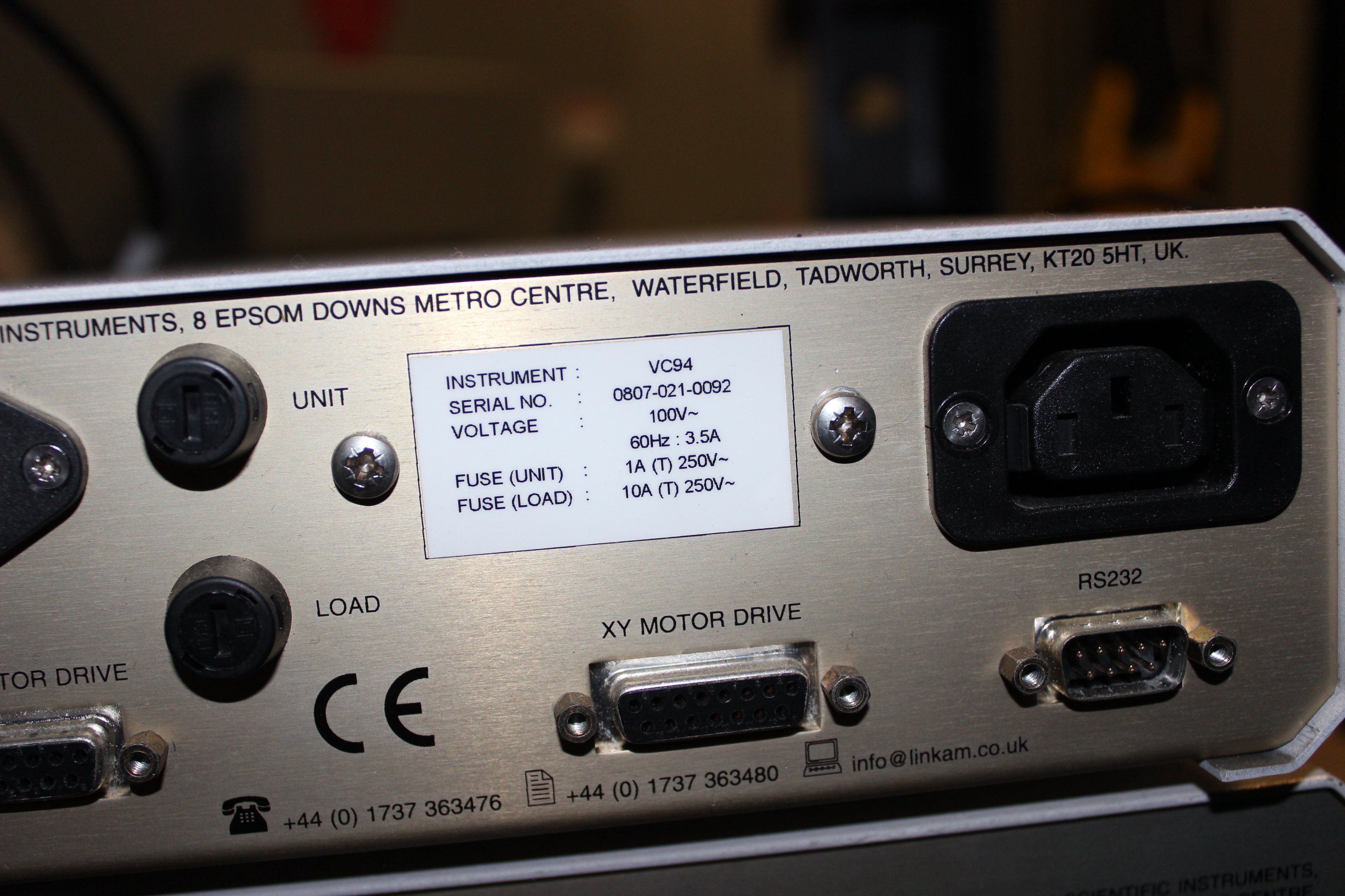 Linkam VC94 LNP94/2 TMS94 Controller Chiller 120V Used Minor Defects