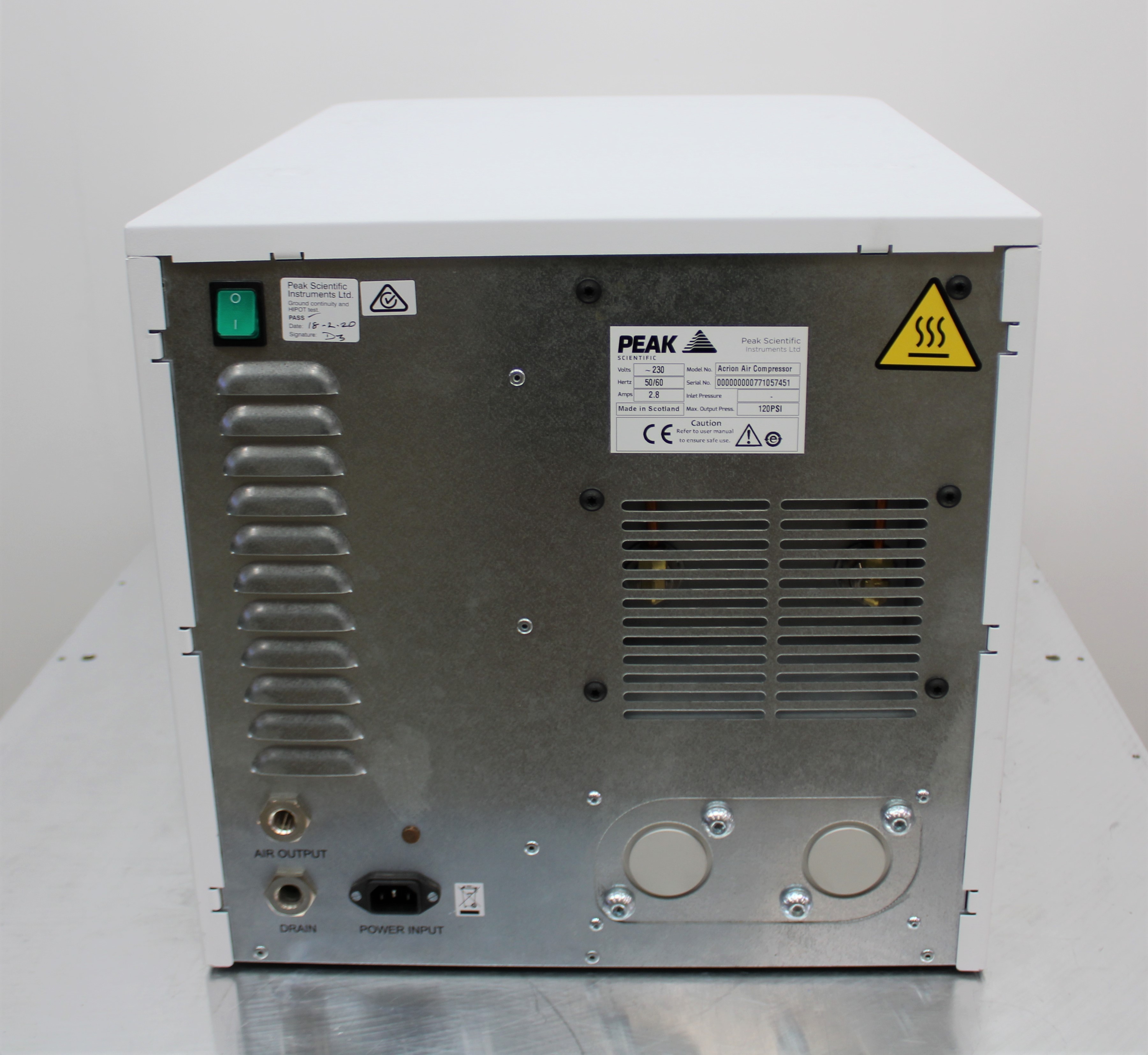 Peak Acrion N2 Generator & Air Compressor Indoor Use 240V 50/60Hz Nitrogen