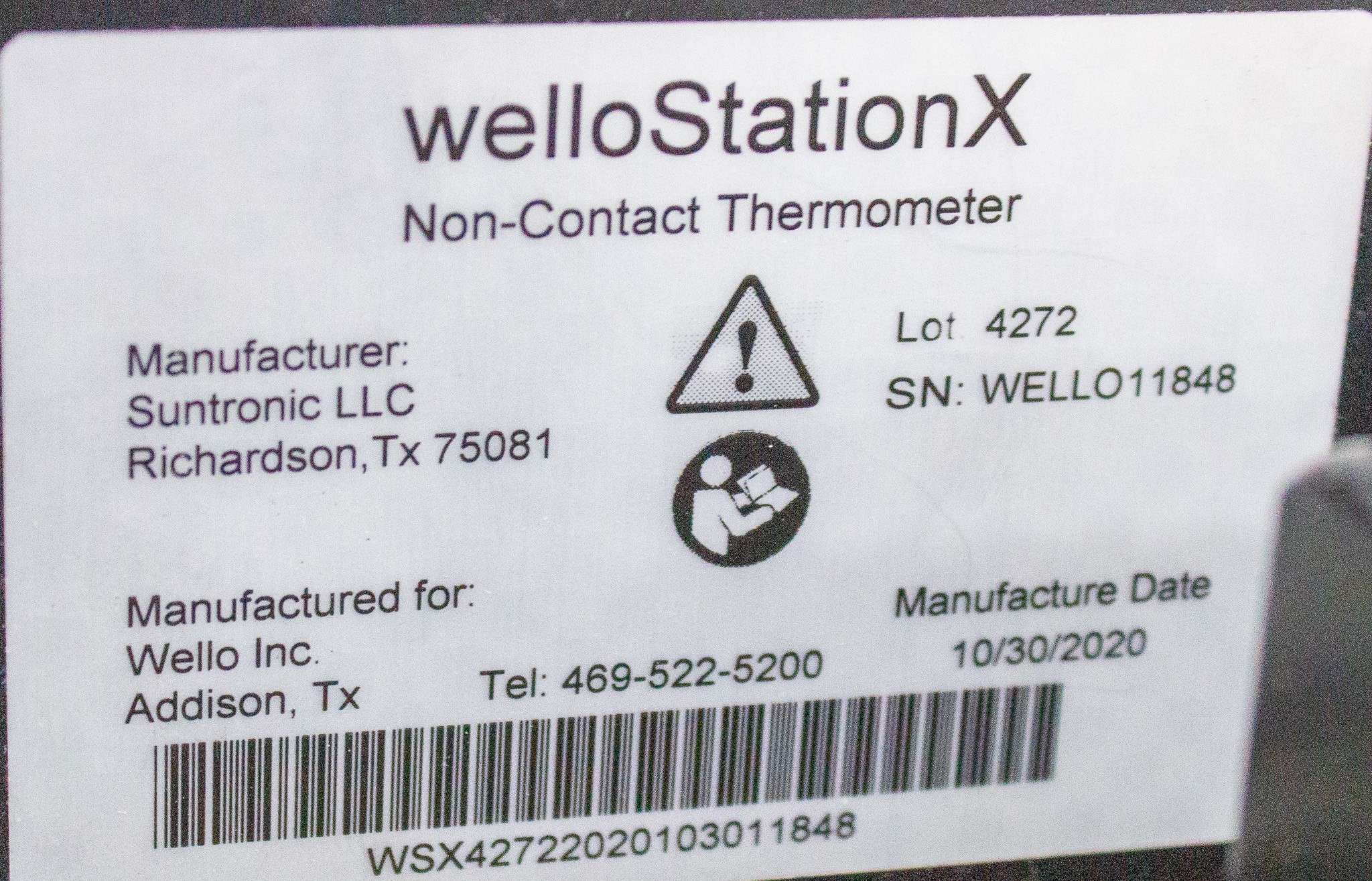 Wello WelloStationX Clinical Non-Contact Thermometer Kiosk Temperature Screening