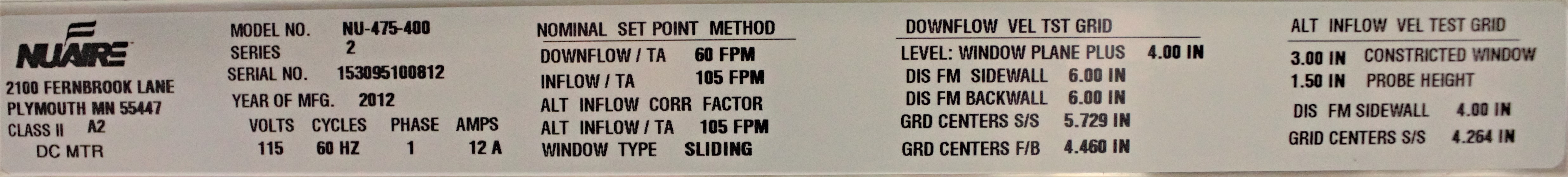 NuAire NU-475 Cellgard ES Class II A2 Biosafety Cabinet, Energy Efficient