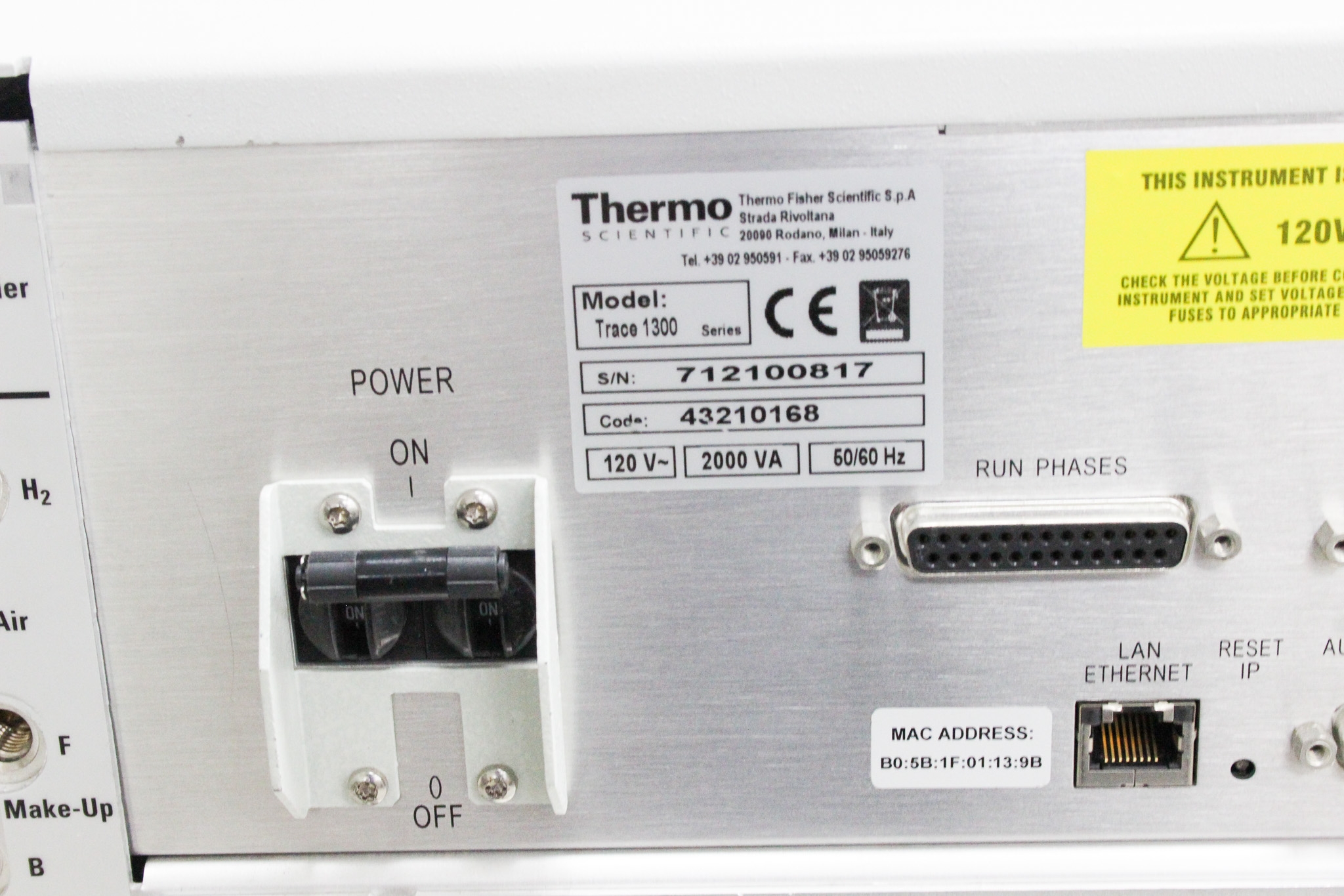 Thermo Trace 1310 Chromatograph System Gas Chromatography Oven