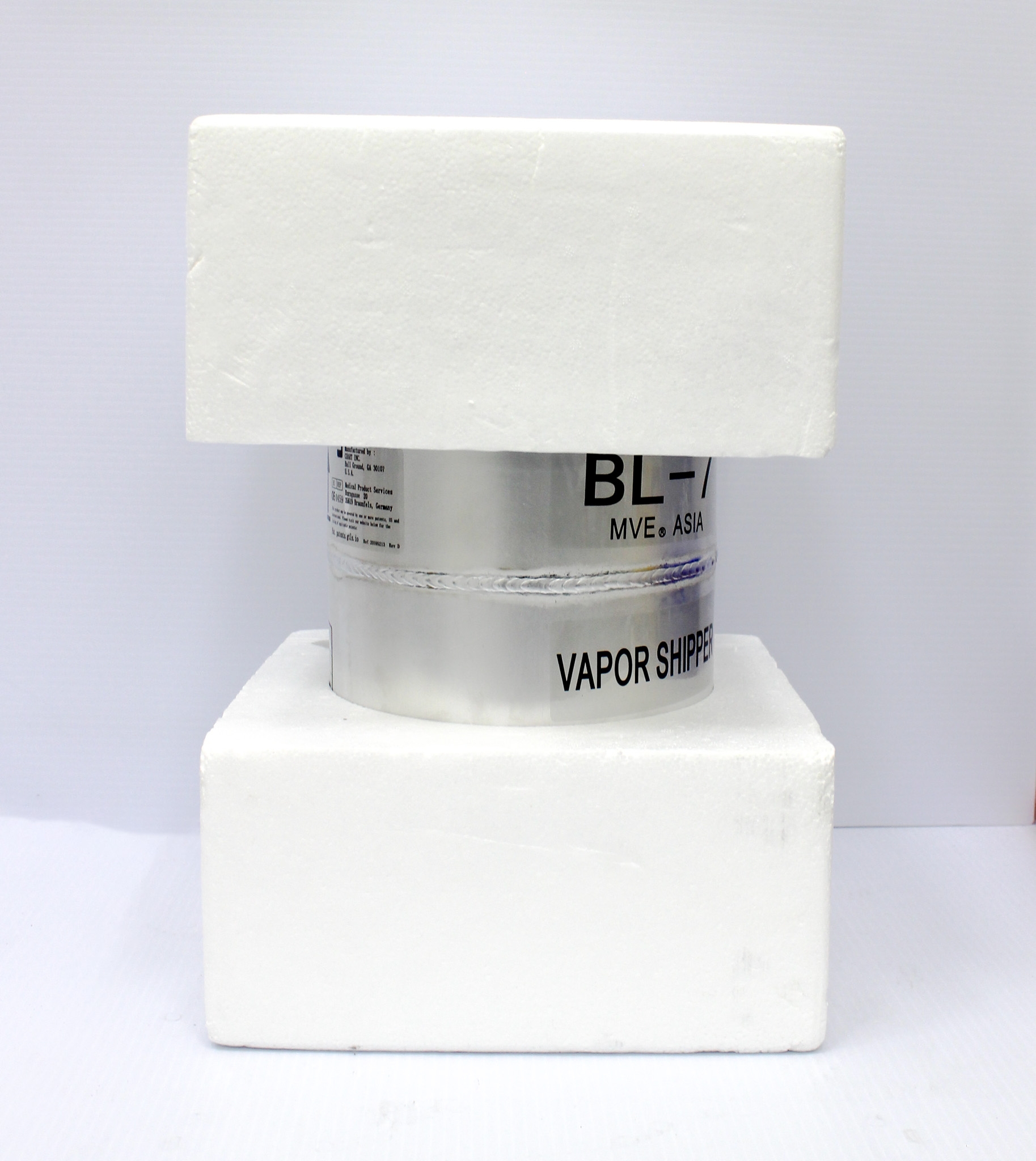 Chart BL-7 Dewar Cryotank Liquid Nitrogen Vapor Transport 2.1L -150C