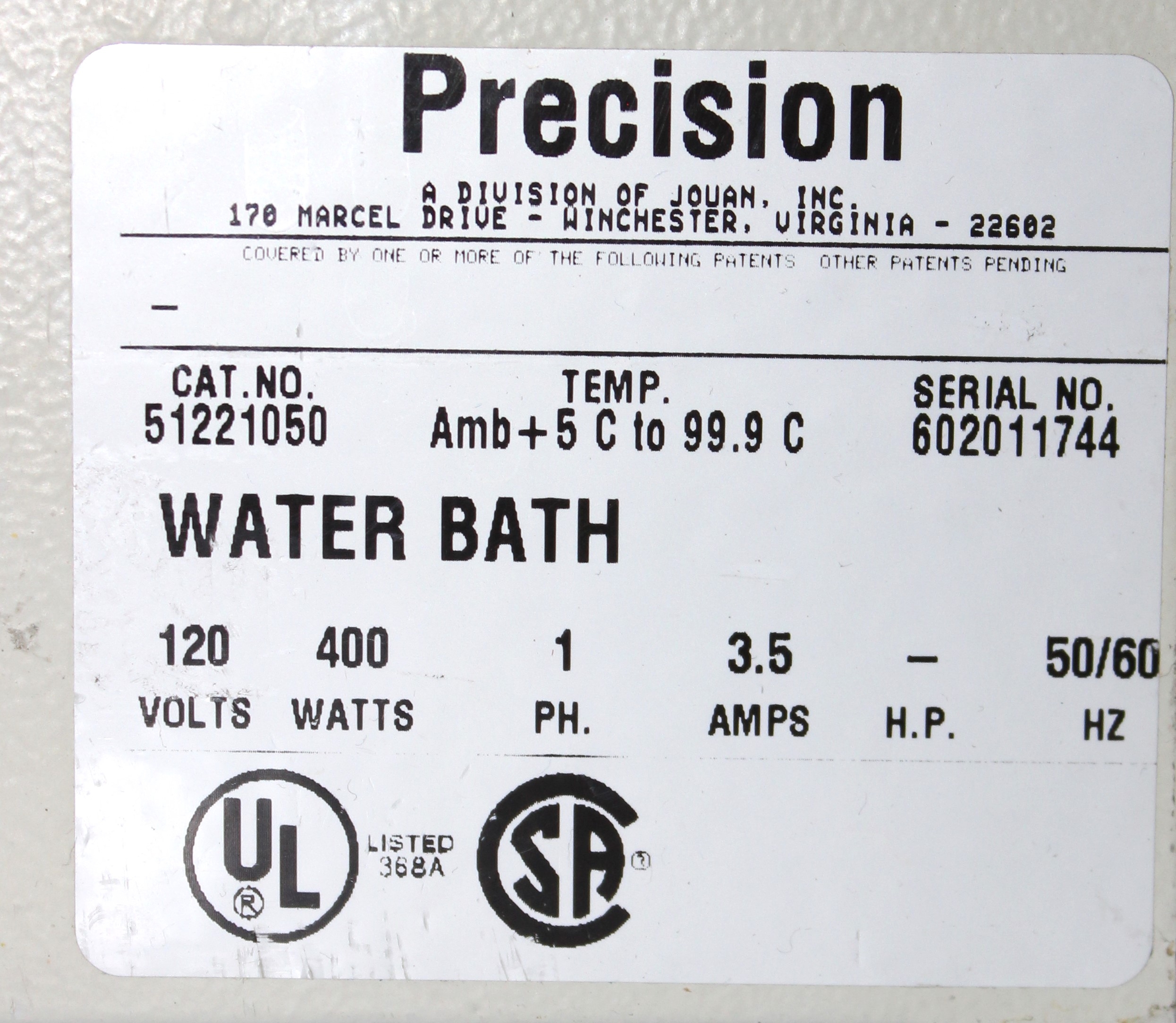 Precision Microprocessor Controlled 280 Series Water Bath 3 Gallon Digital PID