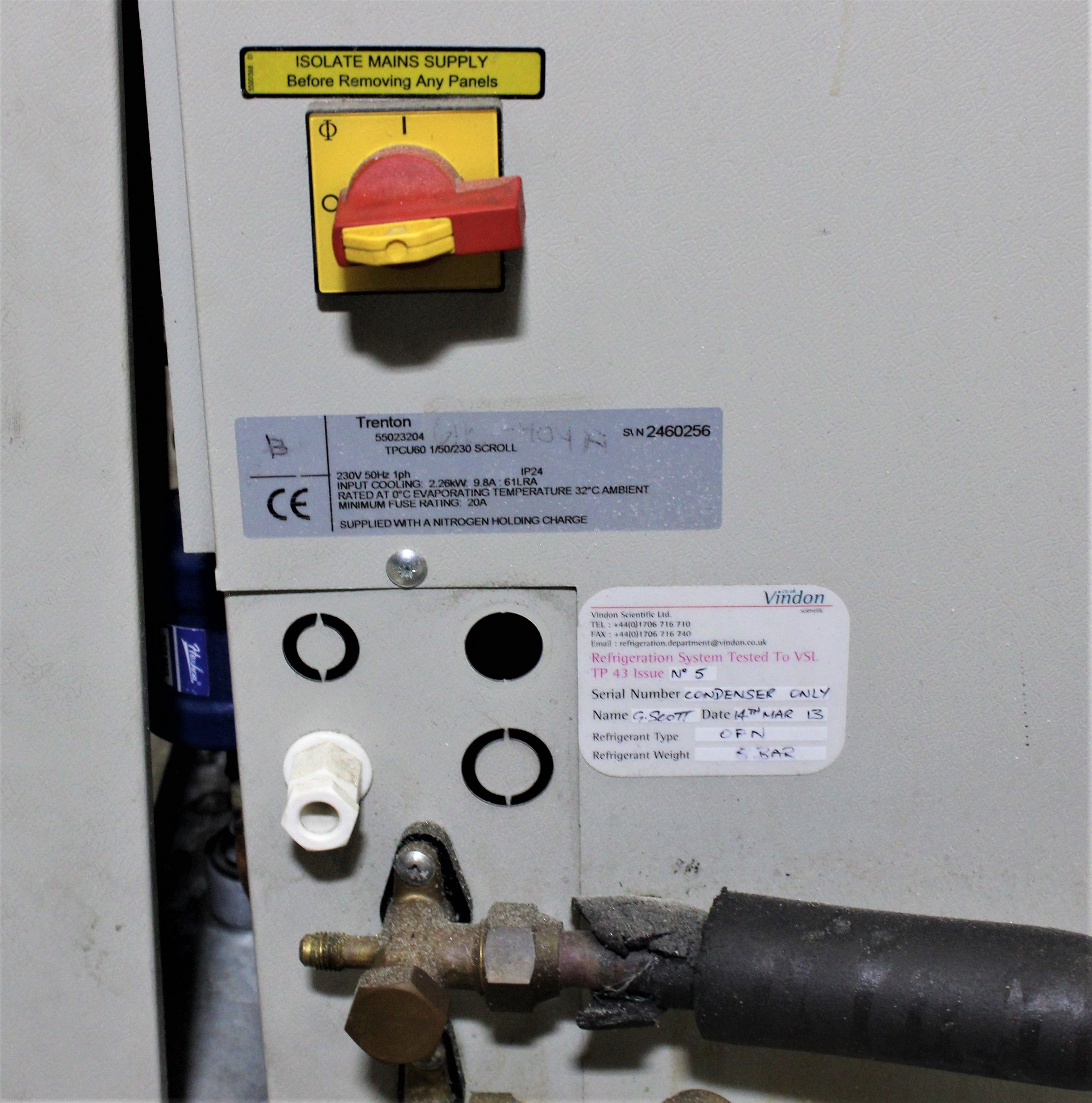 Vindon Scientific TPCU60 Refrigeration Unit, Copeland Scroll Compressor