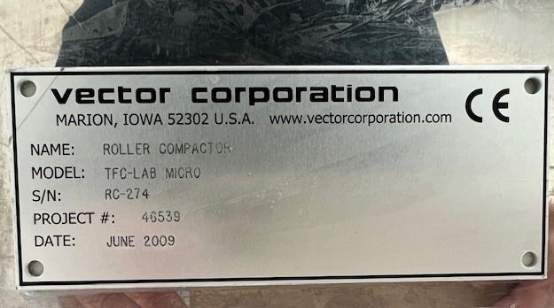 Vector TFC-LAB Micro Roller Compactor Pharma Equipment Cosmetic Wear