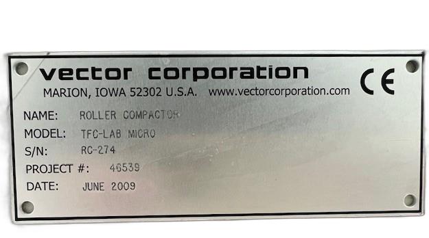 Vector Corporation TFC-LAB Micro Roller Compactor in Used Condition