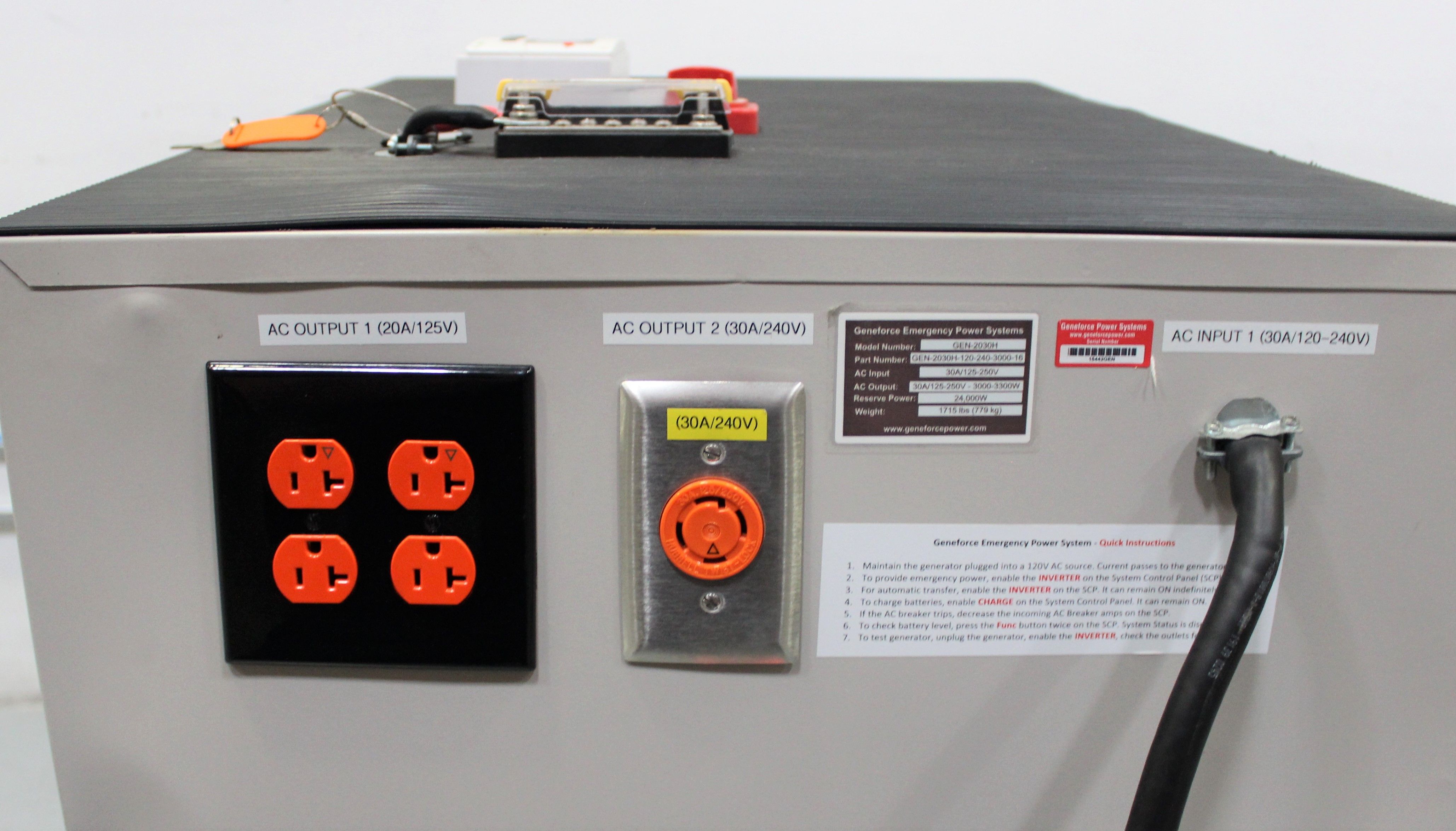 Geneforce GEN-2030H Battery Generator Silent Gas-Free Backup Power 3000W