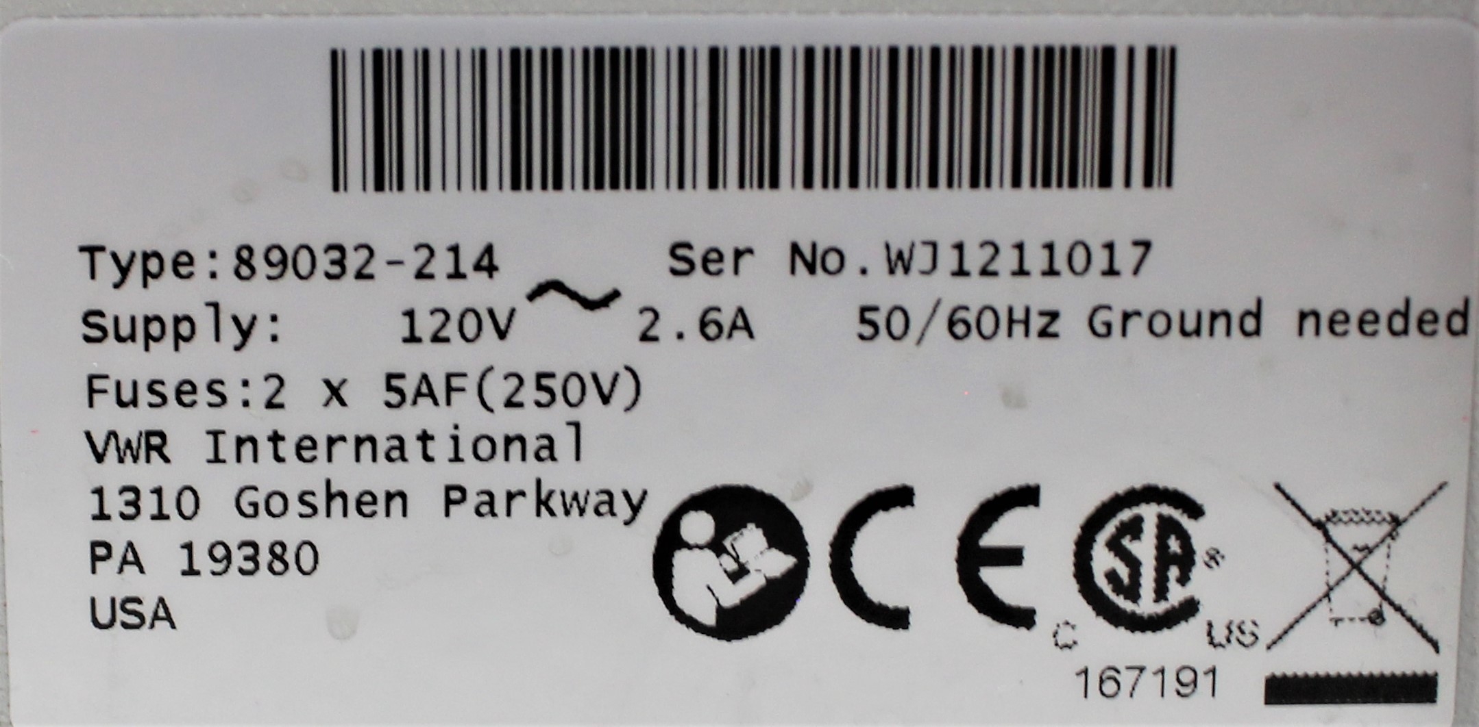 VWR 89032-214 Water Bath 5L Digital Stainless 99C Temp Control Used