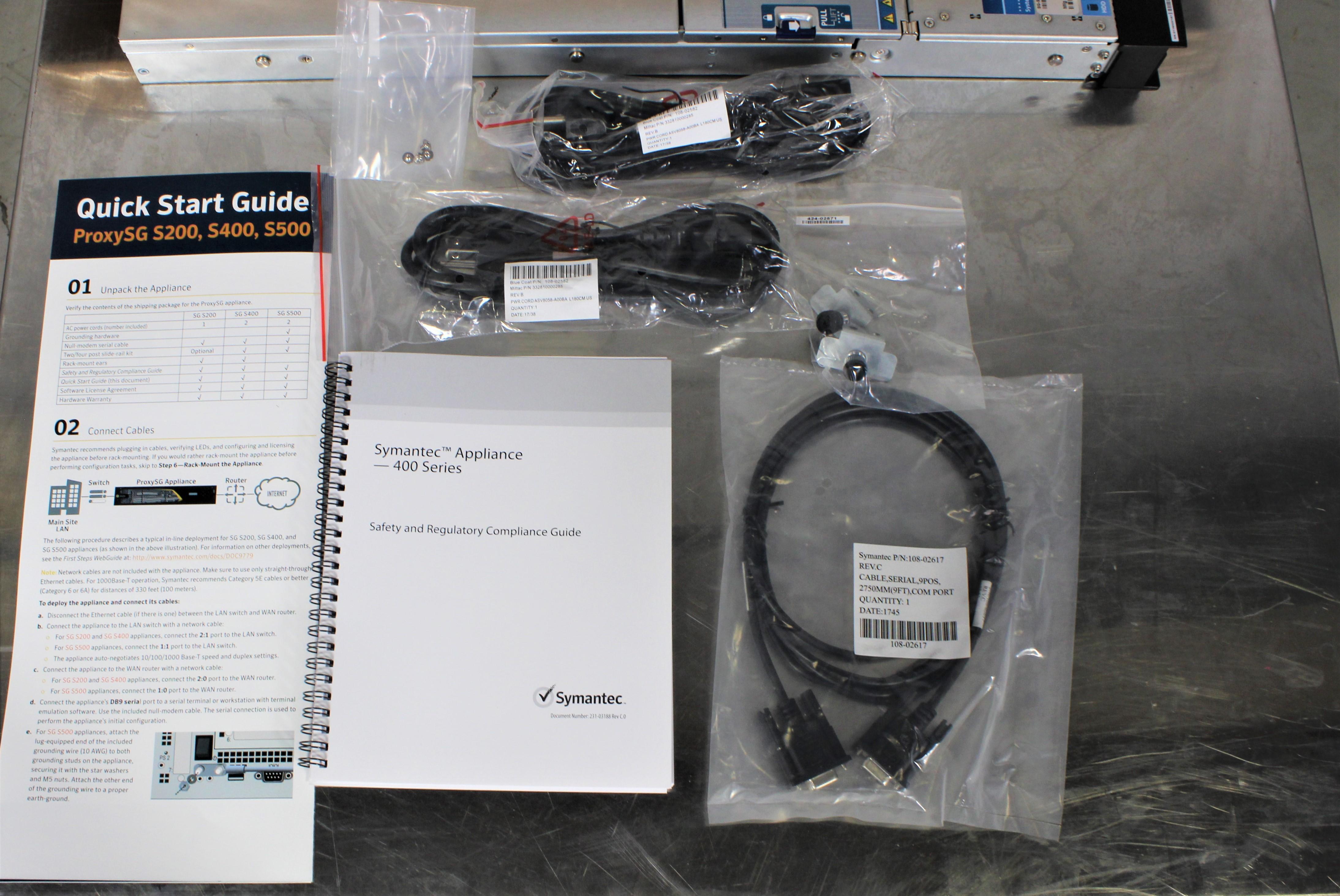 Symantec S400-30 Security Appliance Proxy Edition User Authentication Platform