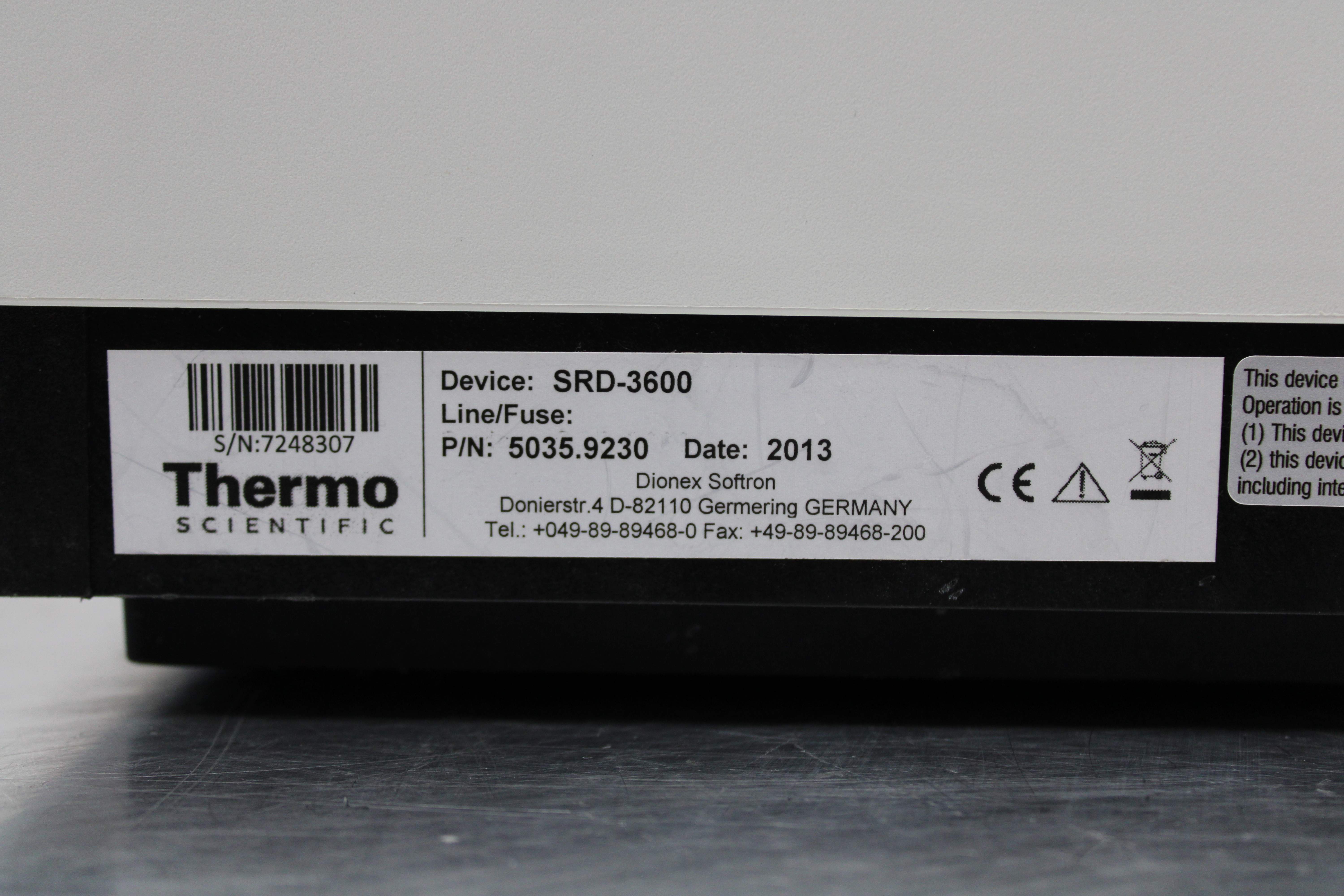 Thermo SRD-3600 Solvent Rack 6-Channel Degasser for HPLC Systems