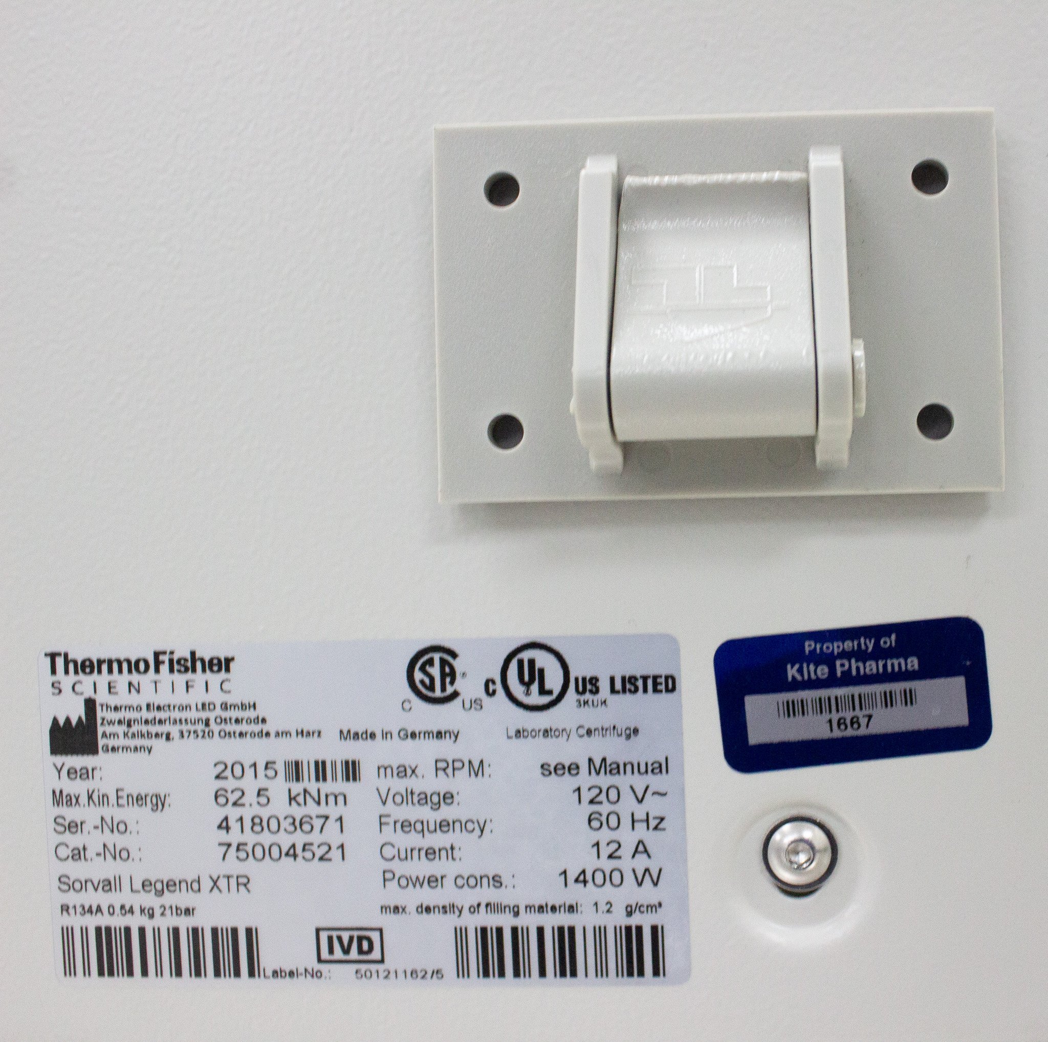 Thermo Sorvall Legend XTR Centrifuge Refrigerated 15,200RPM -10C Temp