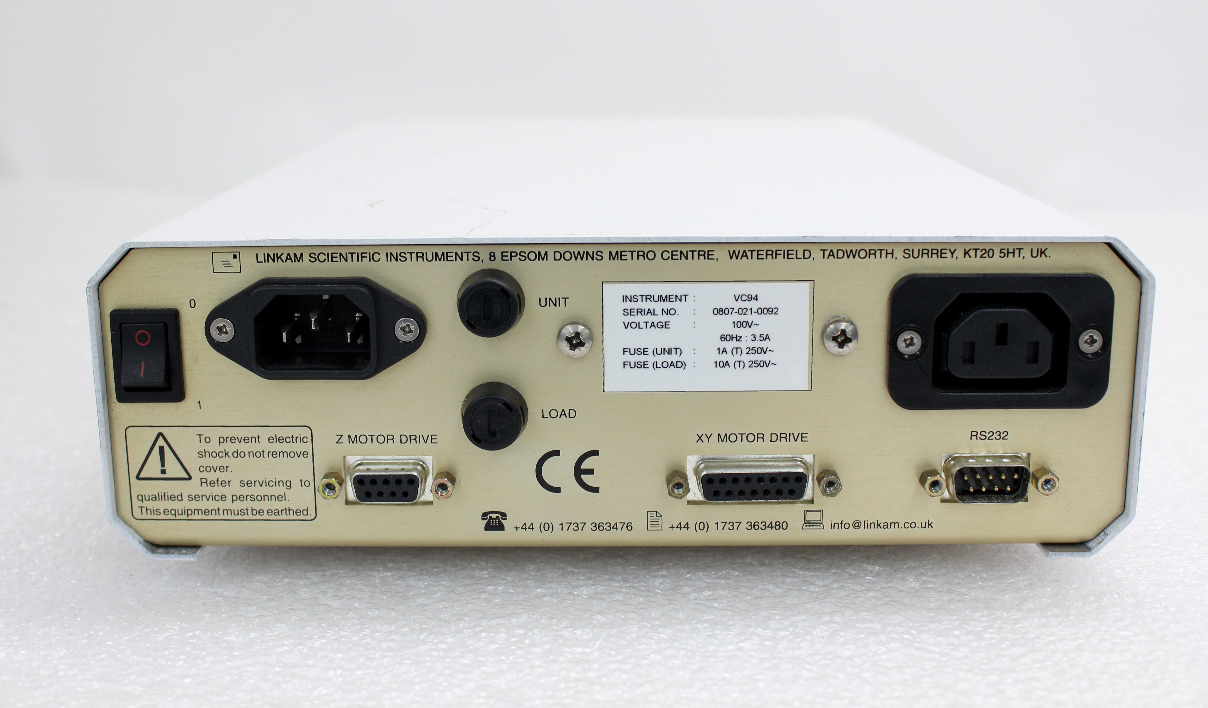 Linkam VC94 Vacuum Controller Analytical Controller US Origin Powers On 120V