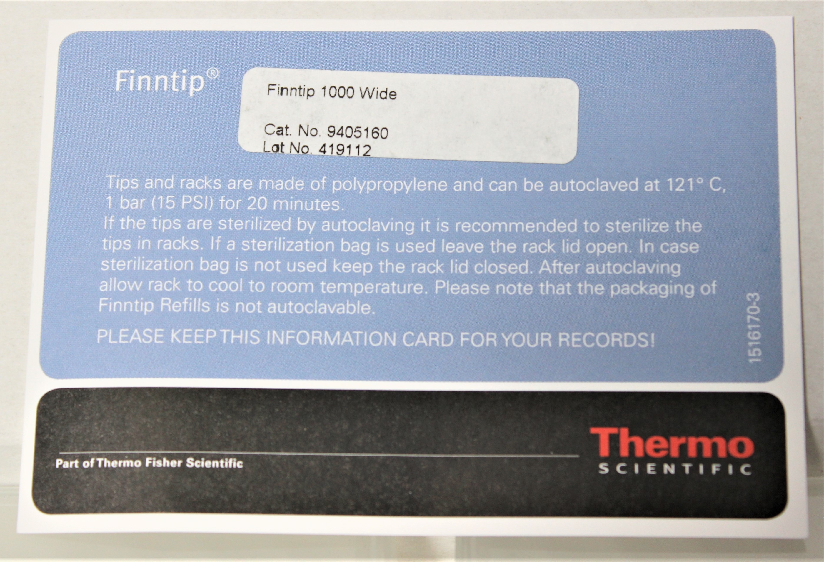 Thermo Scientific Finntip Pipette Tips 1000mL Autoclavable Turn-Key