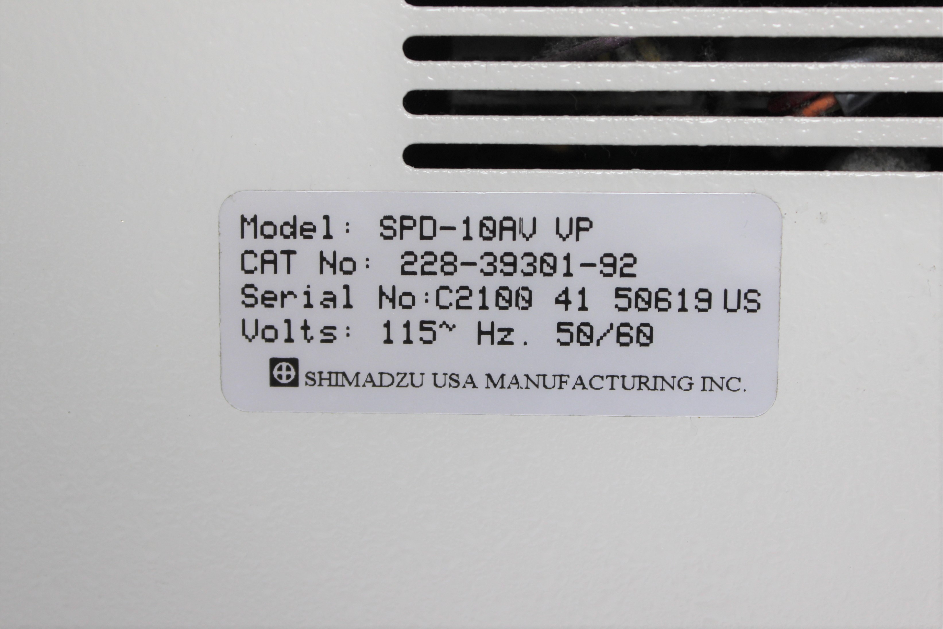 Shimadzu SPD-10A UV-Vis Detector Optical Range 190-600nm 120V Used