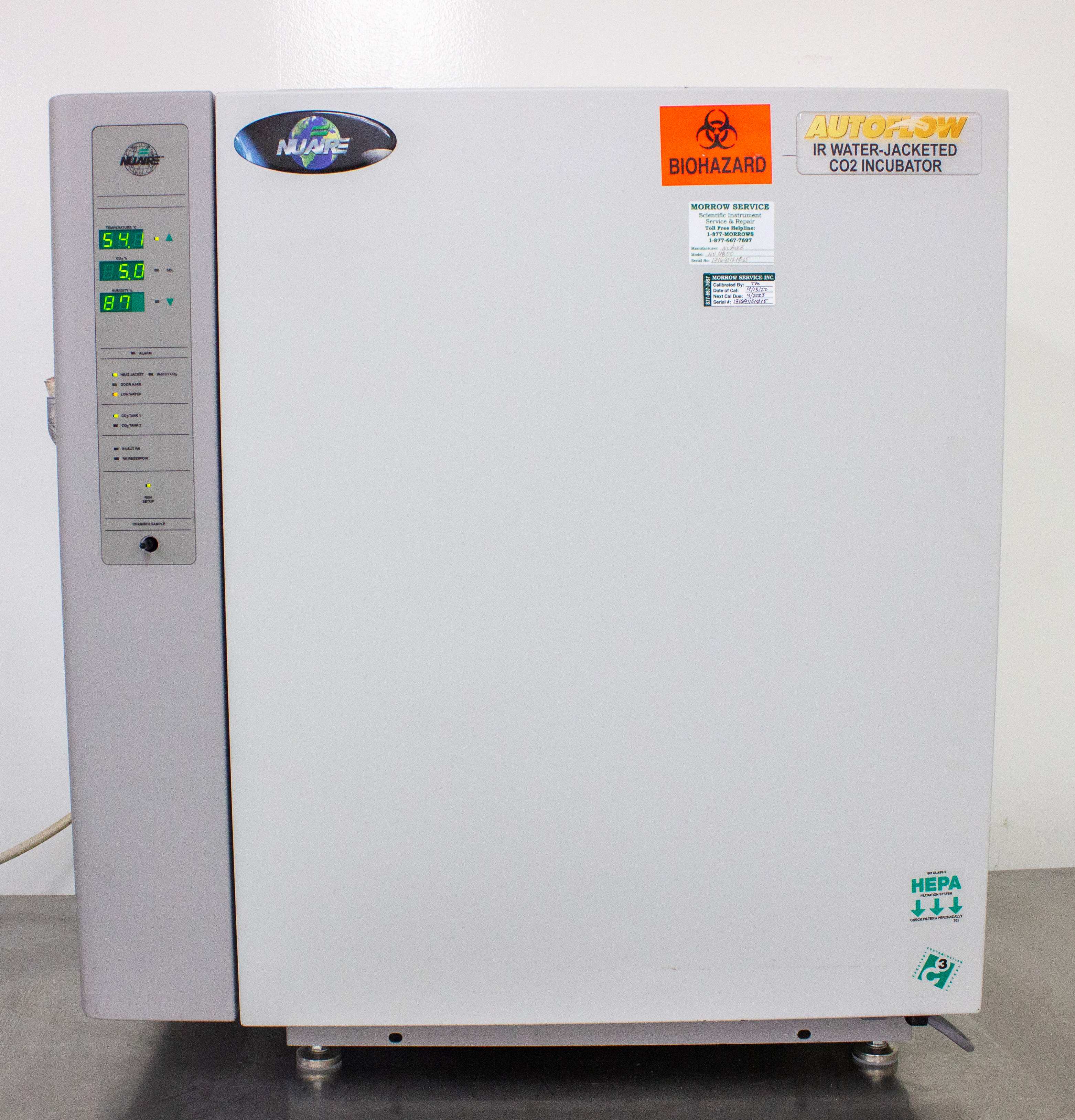 NuAire NU-4850 Incubator CO2 Controlled Temp Range 5-55C 20-Gallon Capacity