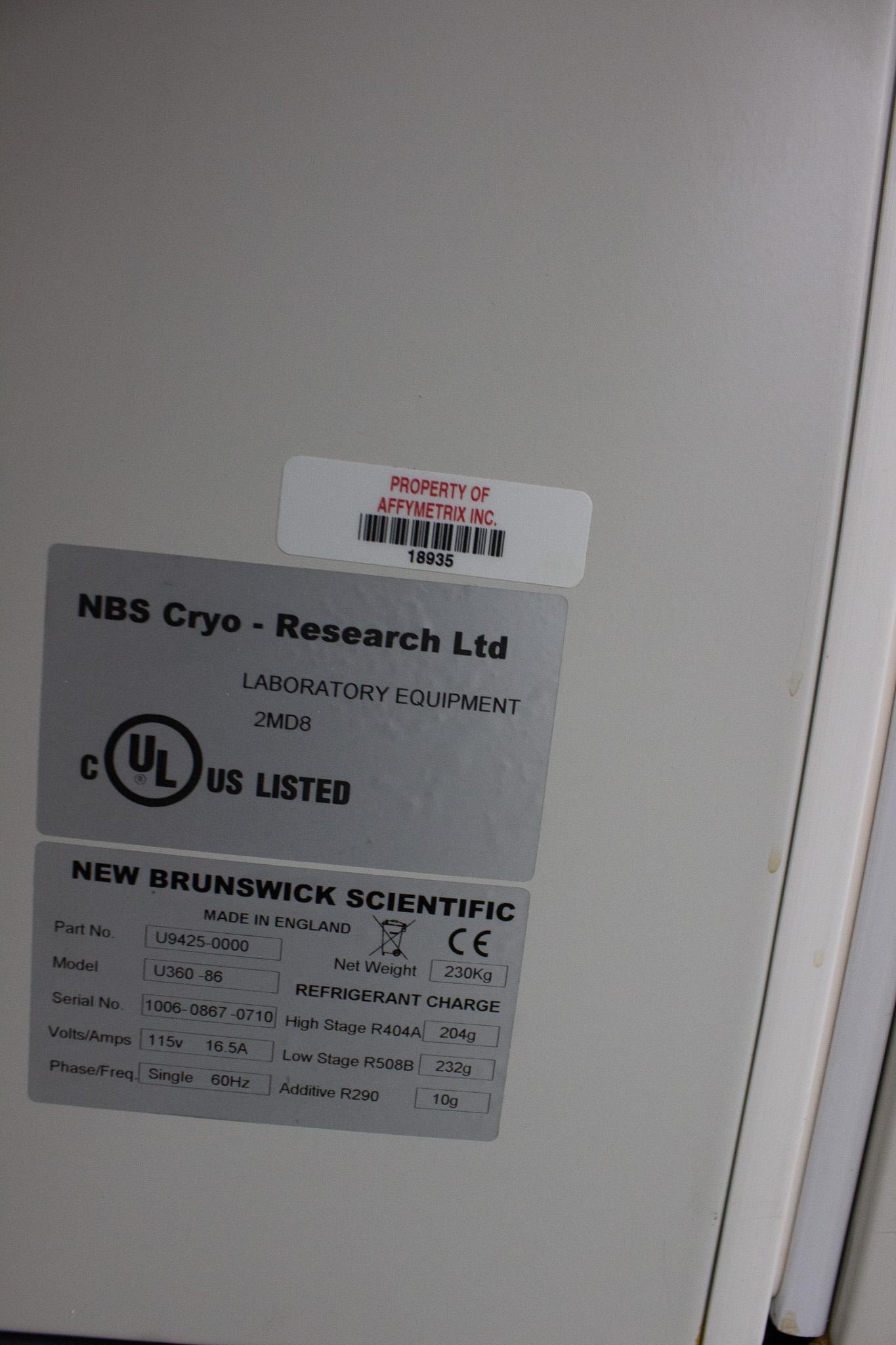 New Brunswick U360 Cold Storage Ultra Low Freezer -86°C 12.7ft3 Capacity