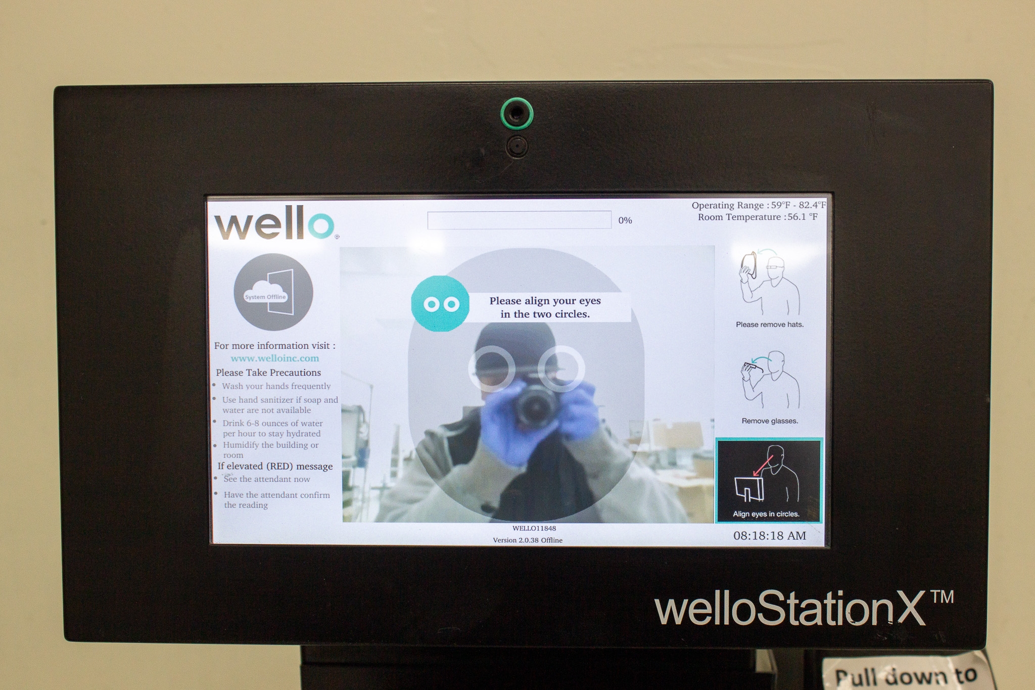 Wello WelloStationX Clinical Non-Contact Thermometer Kiosk Temperature Screening