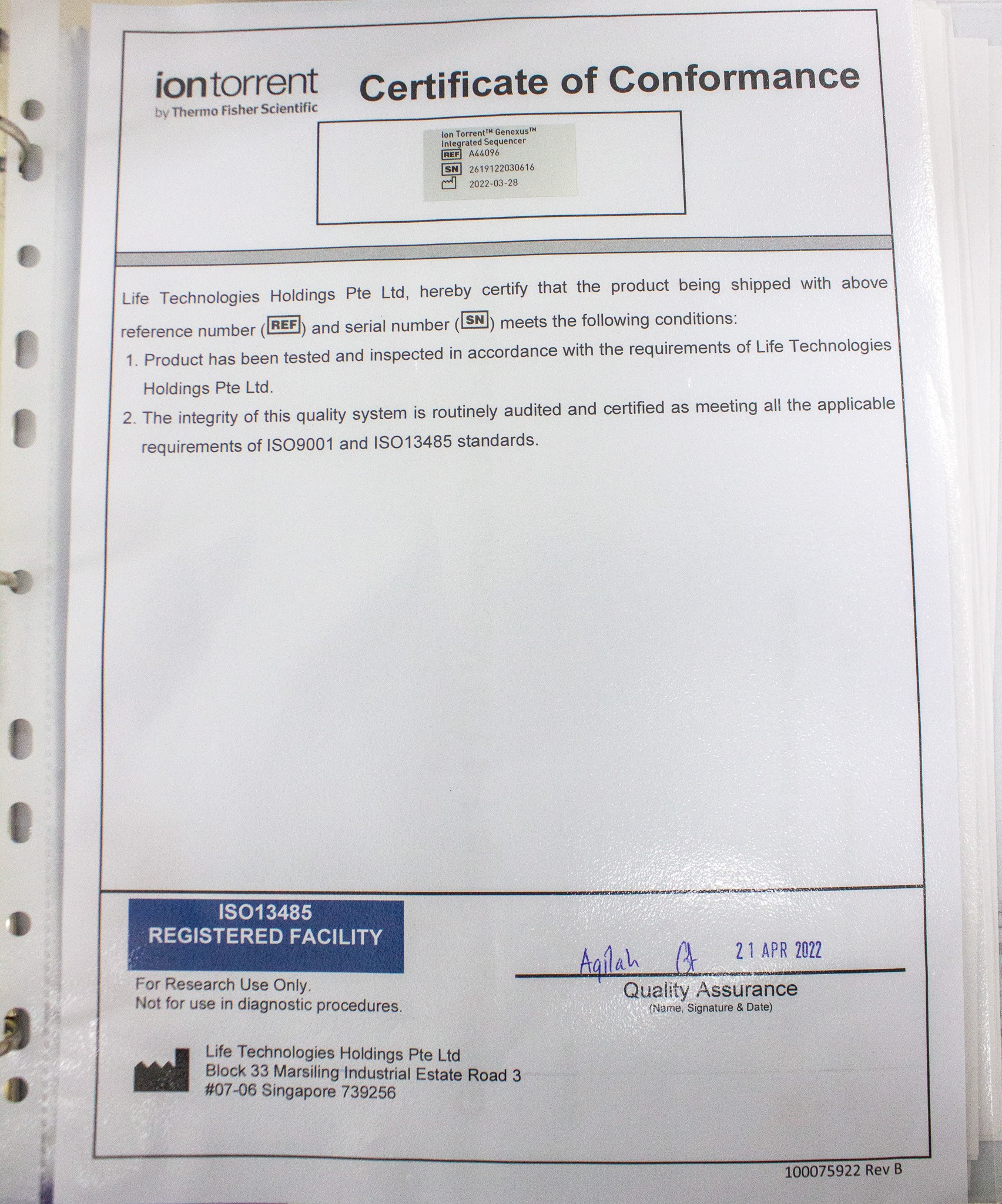 Ion Torrent Genexus DNA Sequencer Purification System Automates NGS Workflows