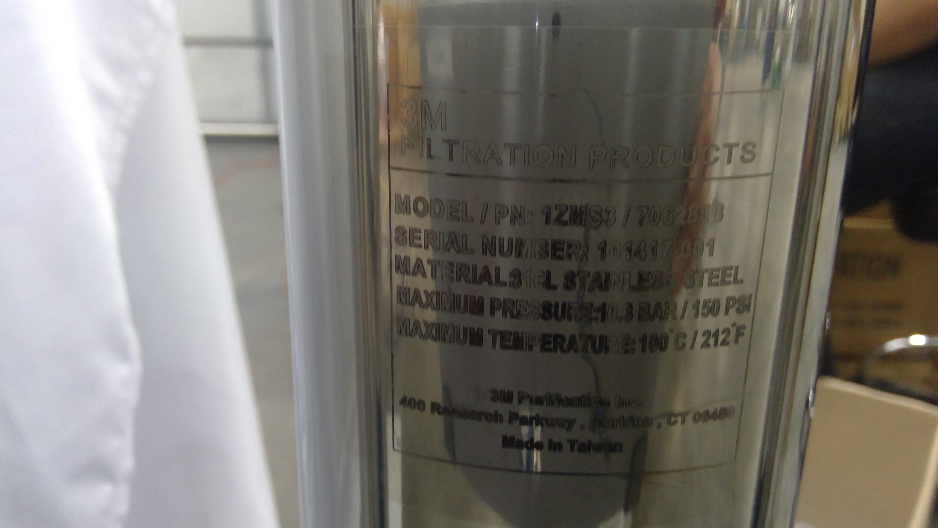 3M 1ZMS3 Filter Housing Liquid Gas Service Sanitary Steel CIP SIP