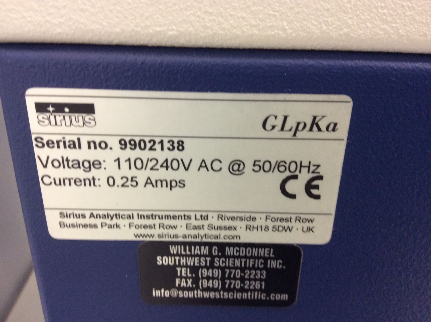 Sirius GLpKa Titrator Flow Cytometer D-PAS Cell Sorting Salvage AS-IS