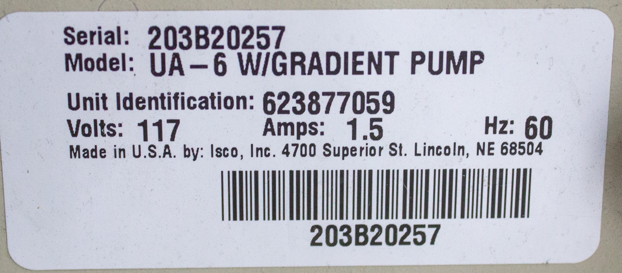 Isco CombiFlash SG100C Fraction System with UA-6 Detector Foxy Jr