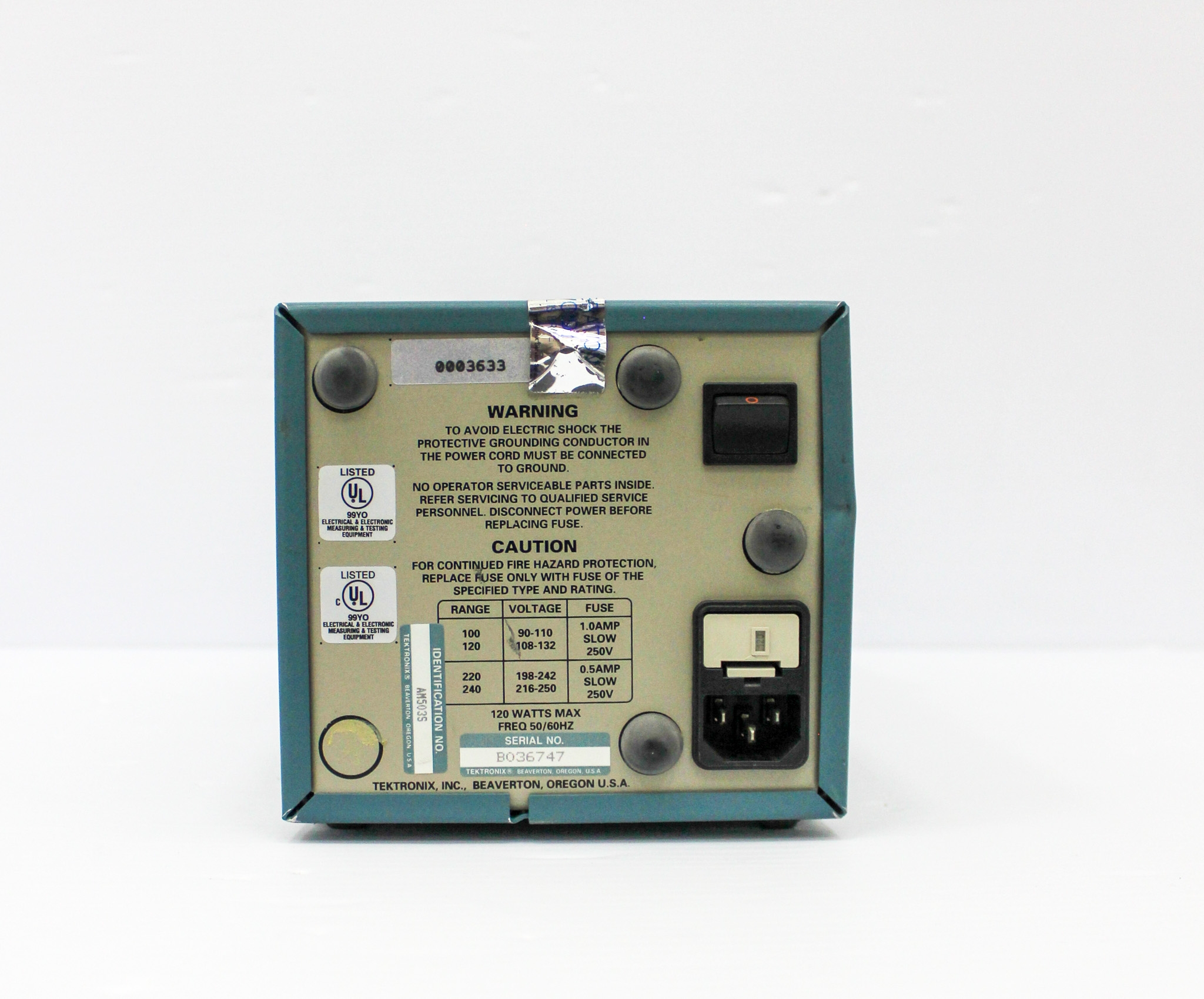 Tektronix TM502A Power Mainframe 2 Slot w/ AM503S Current Probe Amplifier