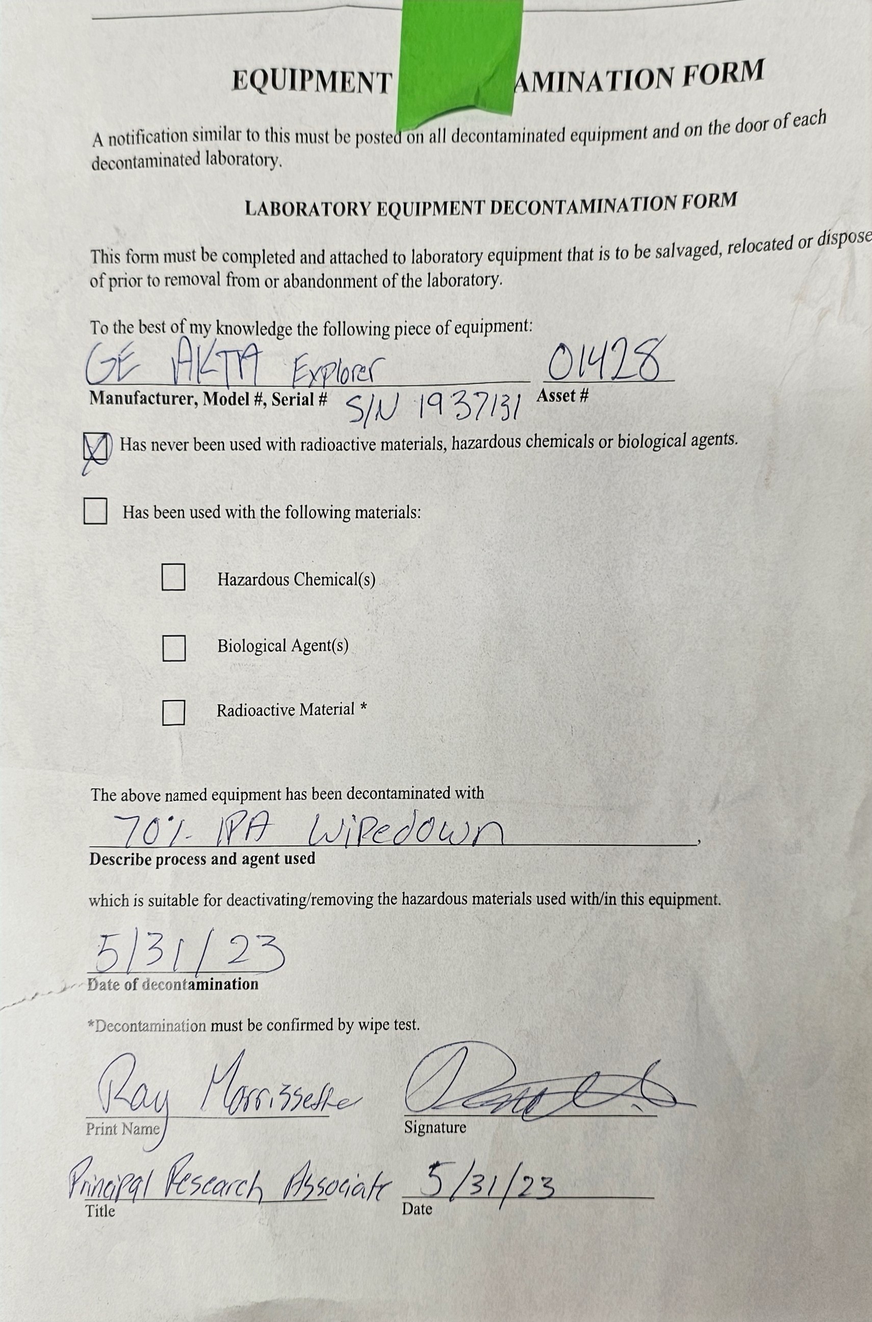 GE AKTAexplorer 100 Air FPLC System Chromatography AS/IS Needs Repair Parts