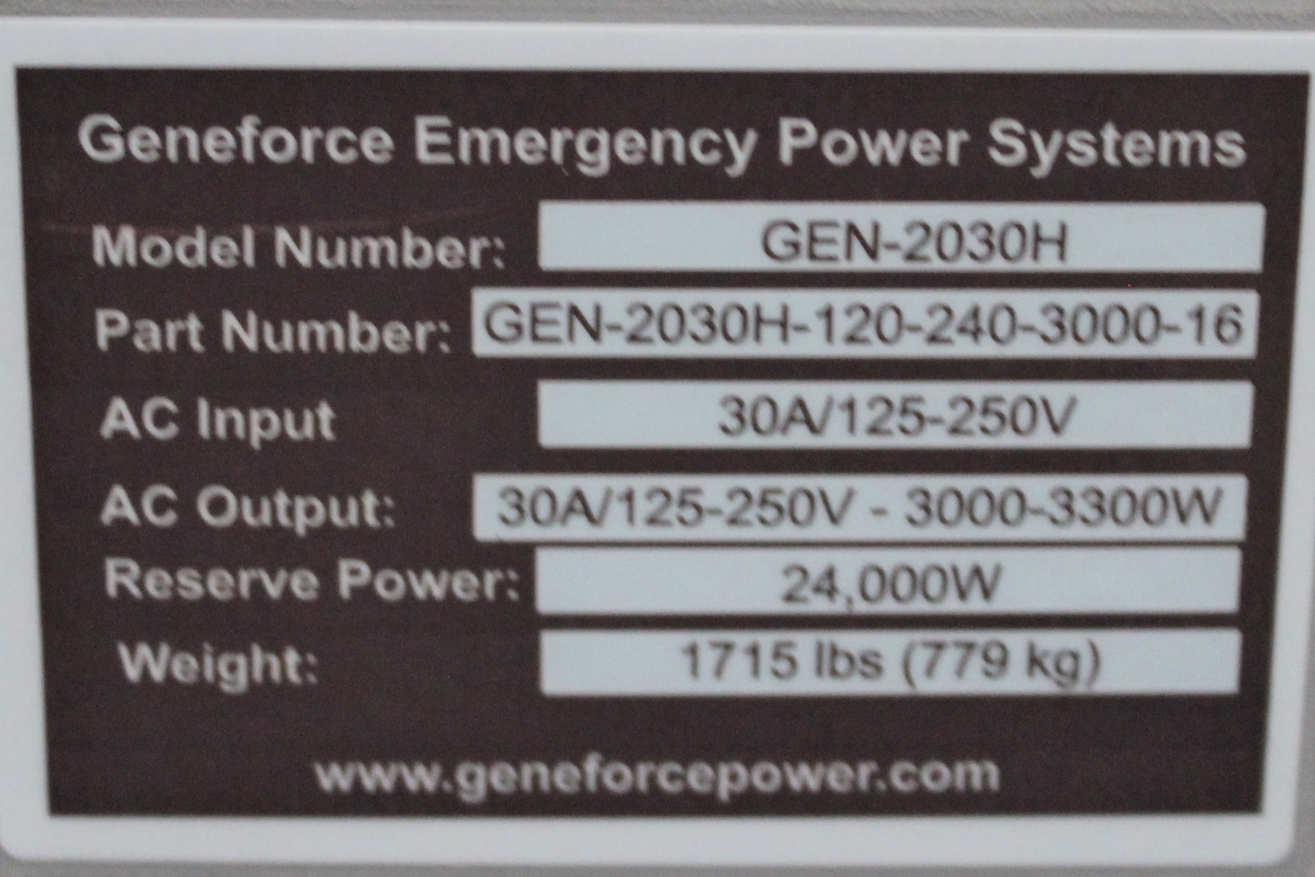 Geneforce GEN-2030H Battery Generator Silent Gas-Free Backup Power 3000W