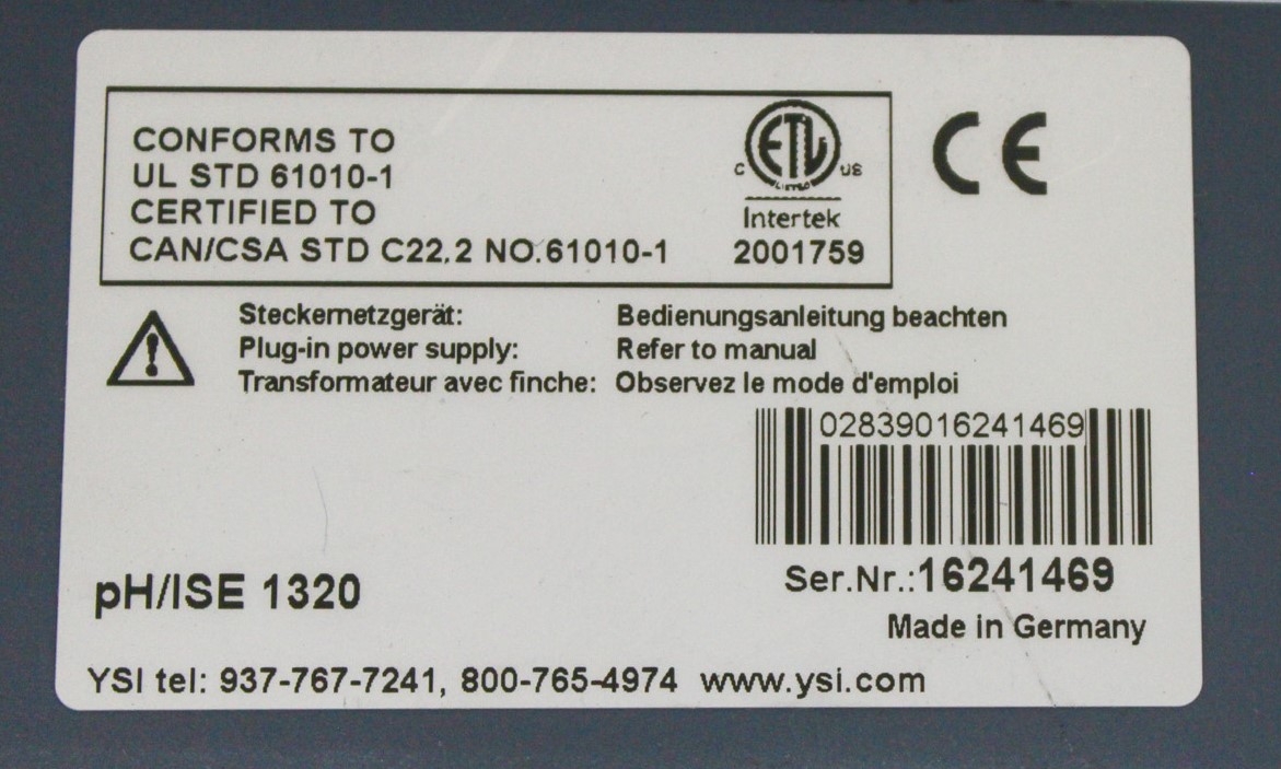 YSI pH/ISE Meter 1320 Benchtop Dual-Channel with GLP and Data Logging