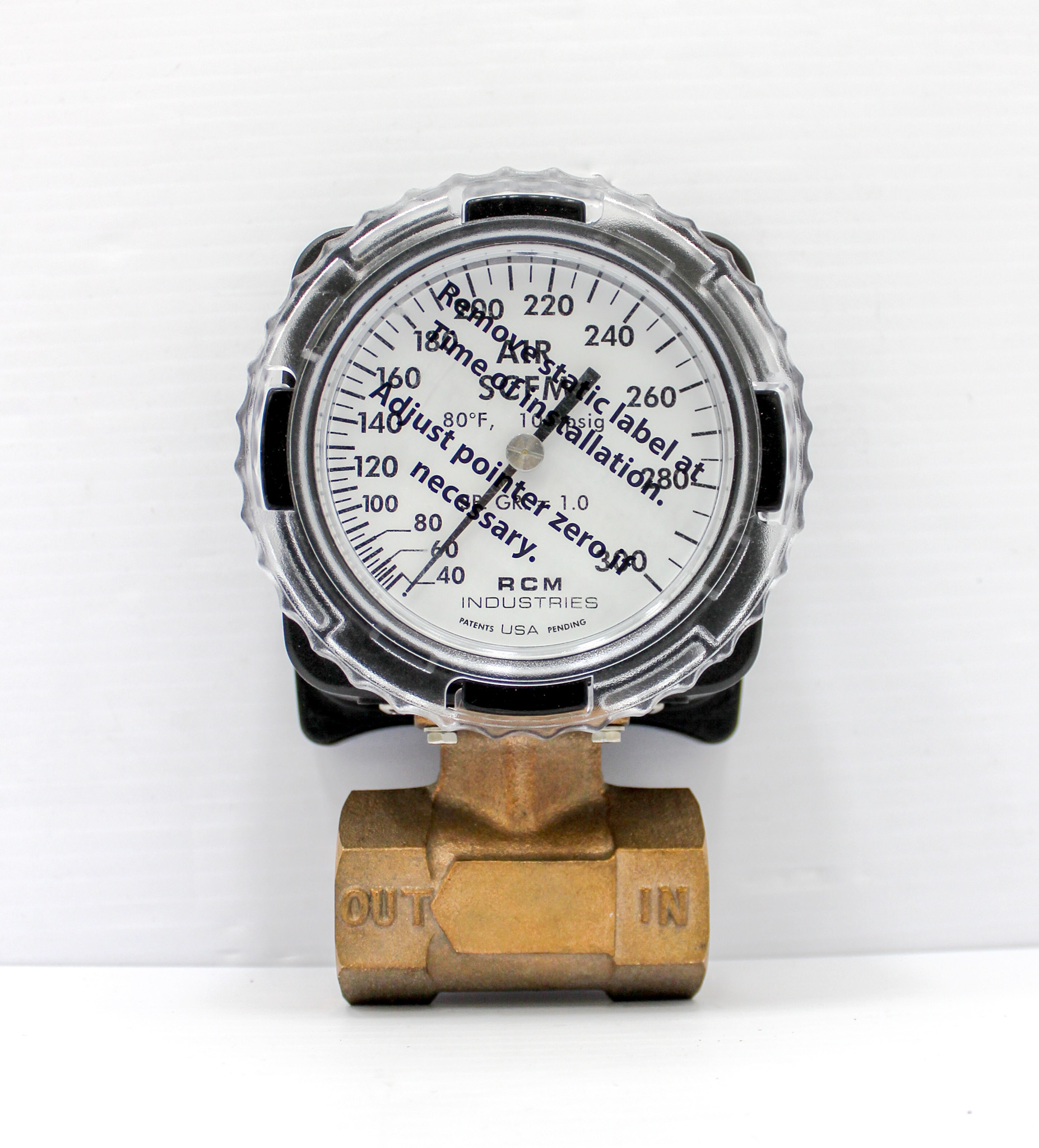 RCM Flo Gage Flowmeter Meter Meter 212F 1in NPT Port 180psi Bronze
