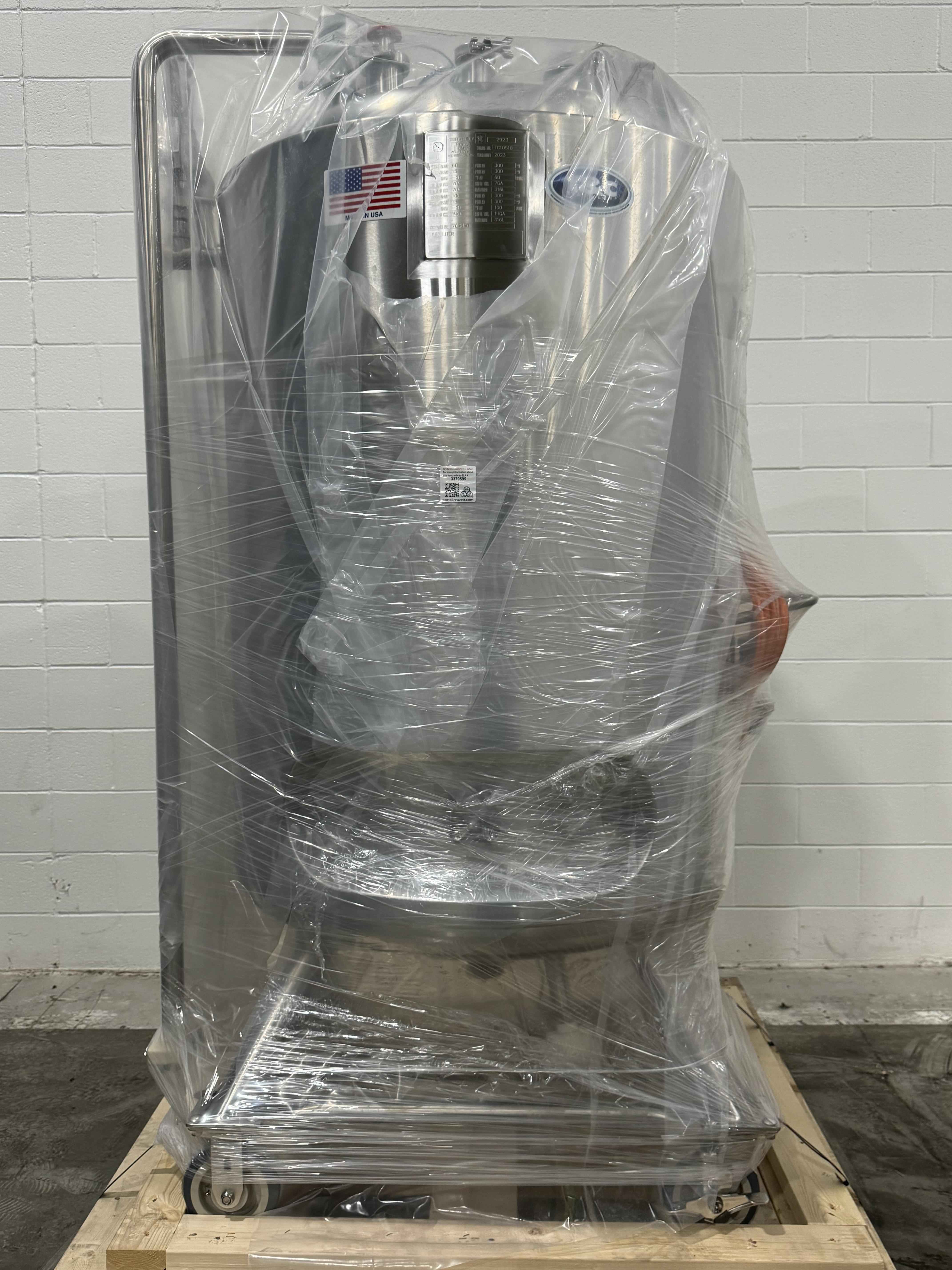 Holland Applied Technologies 500L Vessel Sanitary Stainless Steel Storage