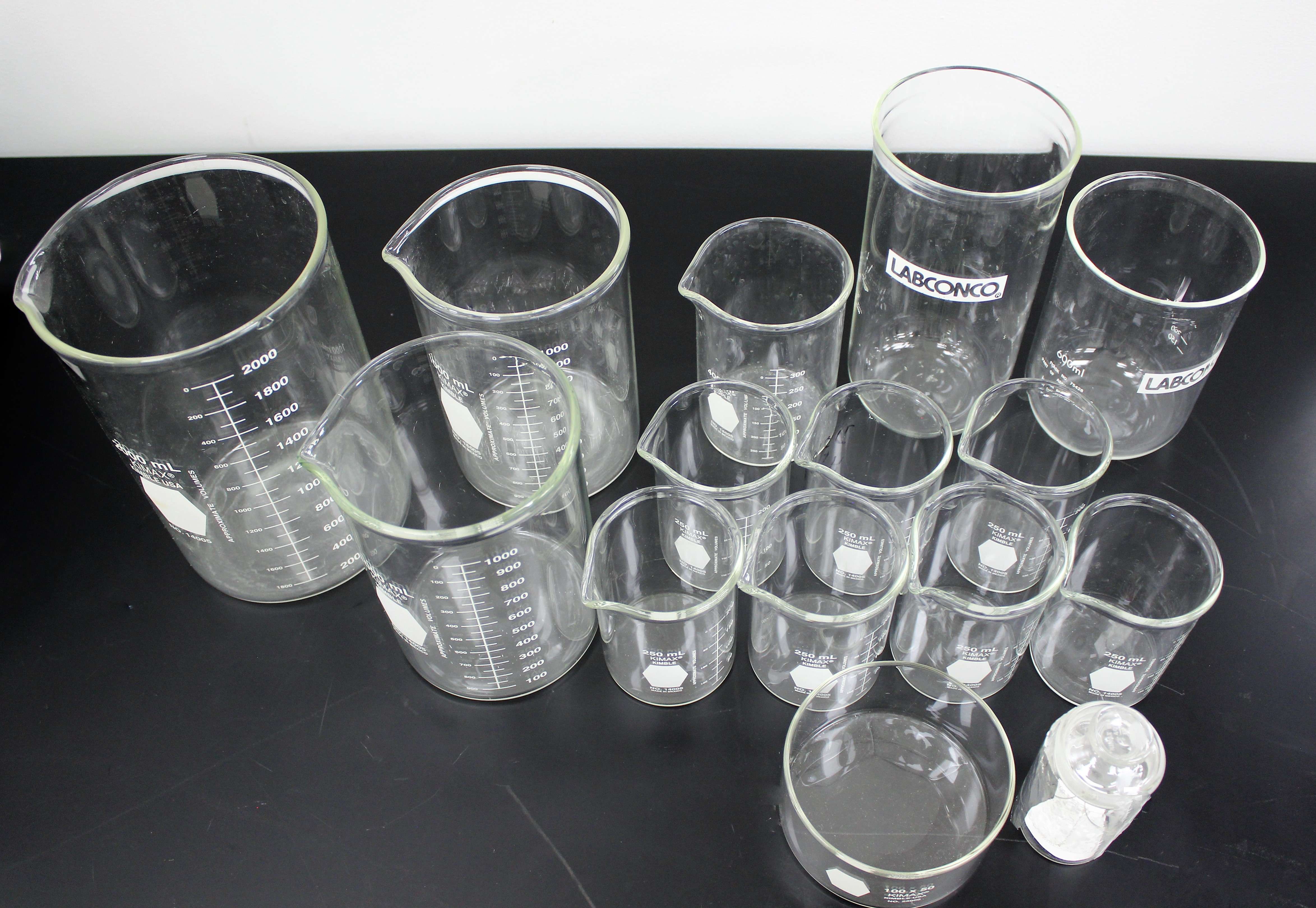 Chemglass Glass Cylinders Box, LABCONCO Misc. Box with Glassware