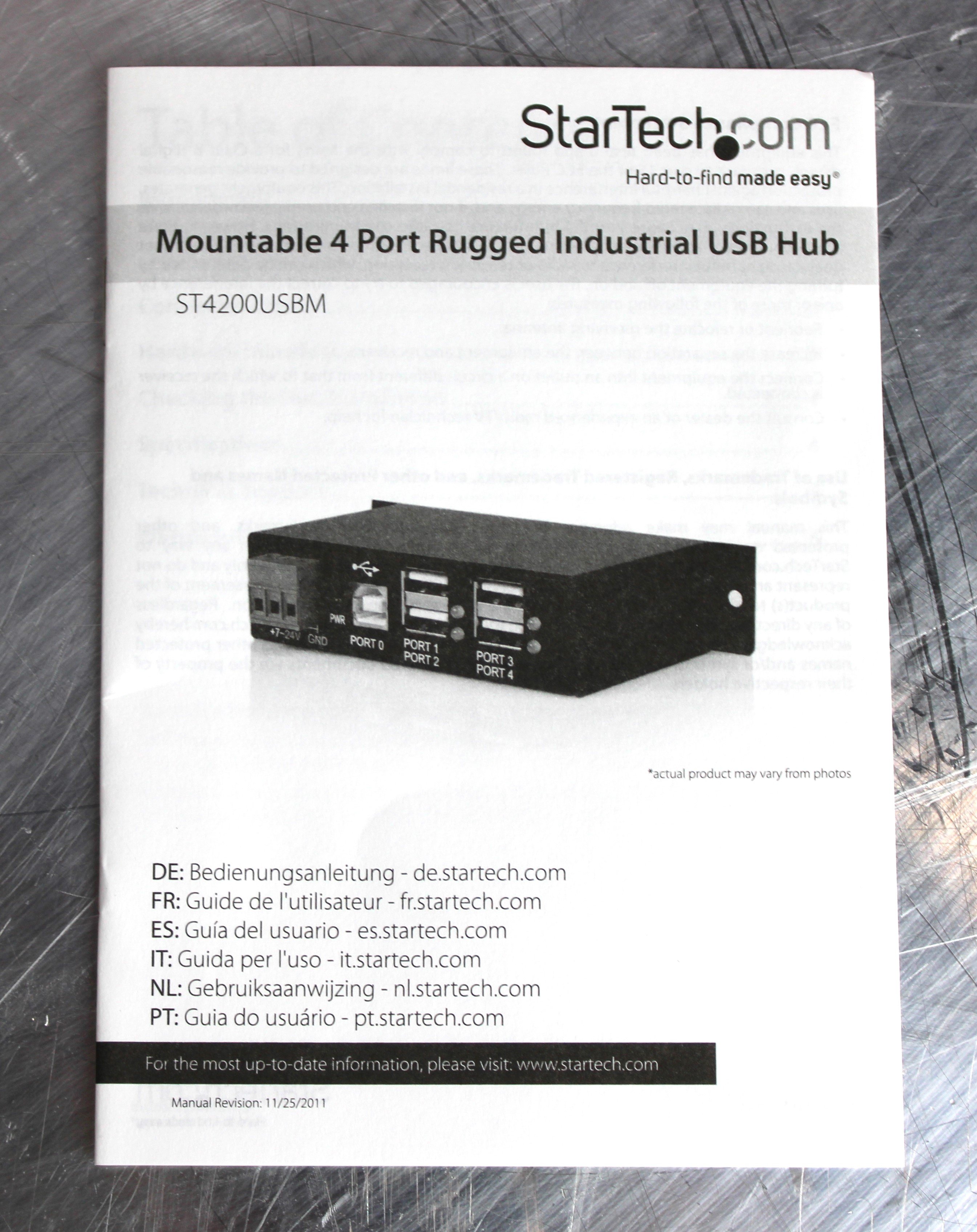 StarTech 4 Port USB 2.0 Hub Connectivity System High-Speed 480Mbps