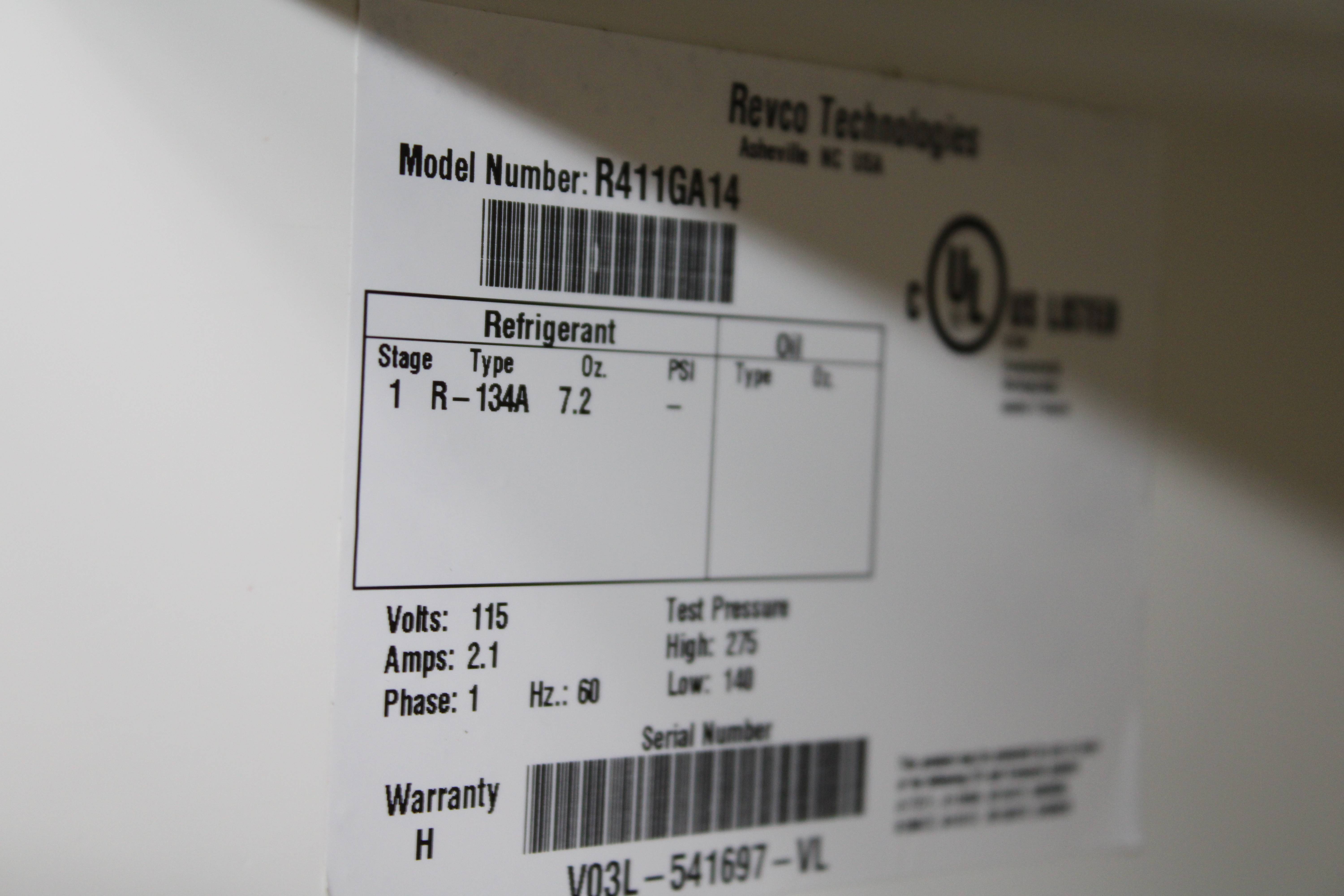 Revco R411GA14 Refrigerator Cold Storage Unit Good Used Condition