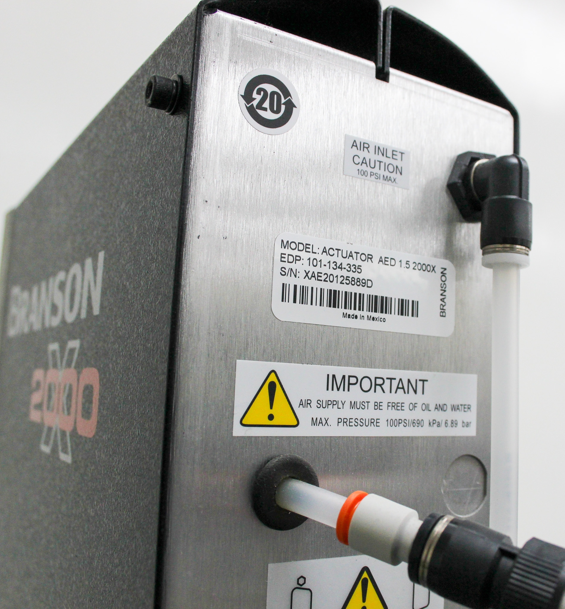 Branson Actuator AED 1.5 2000X Series Ultrasonic Welder Manual/Automated Use