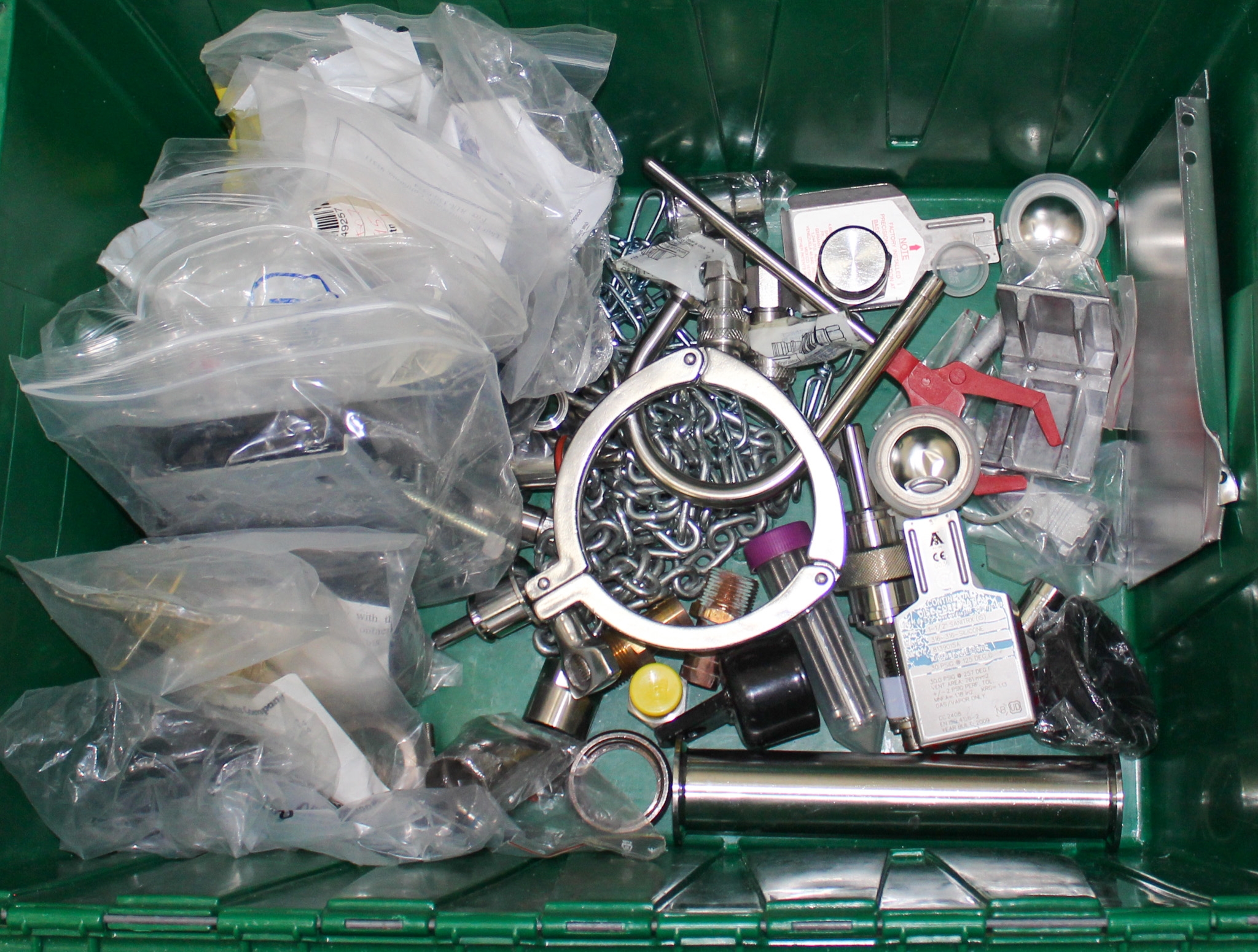 N/A Misc. Green Bin Laboratory Accessories Includes Sparger System & Filters