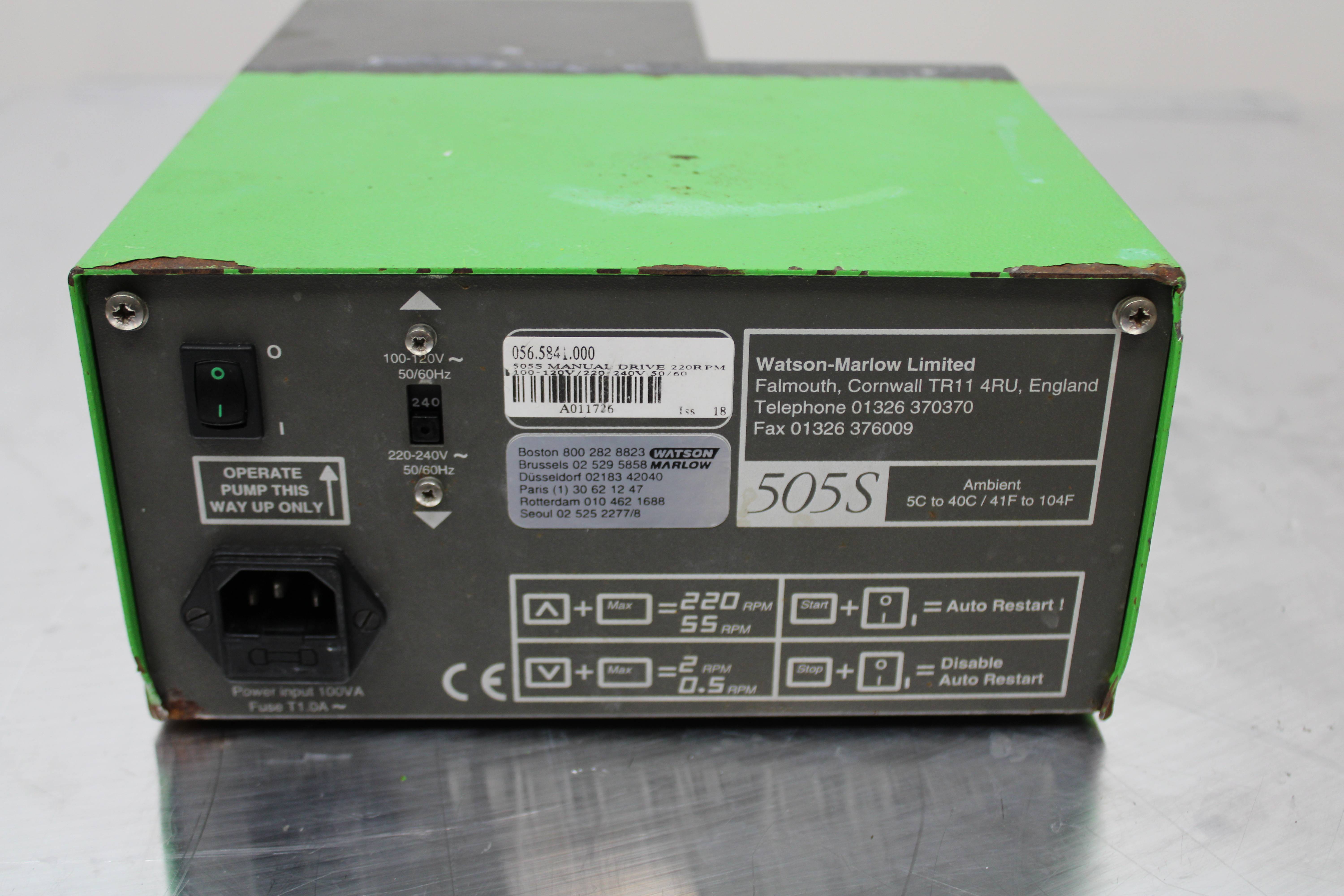 Watson 505S Peristaltic Pump Multichannel 0.6uL-42mL/min Rugged Construction