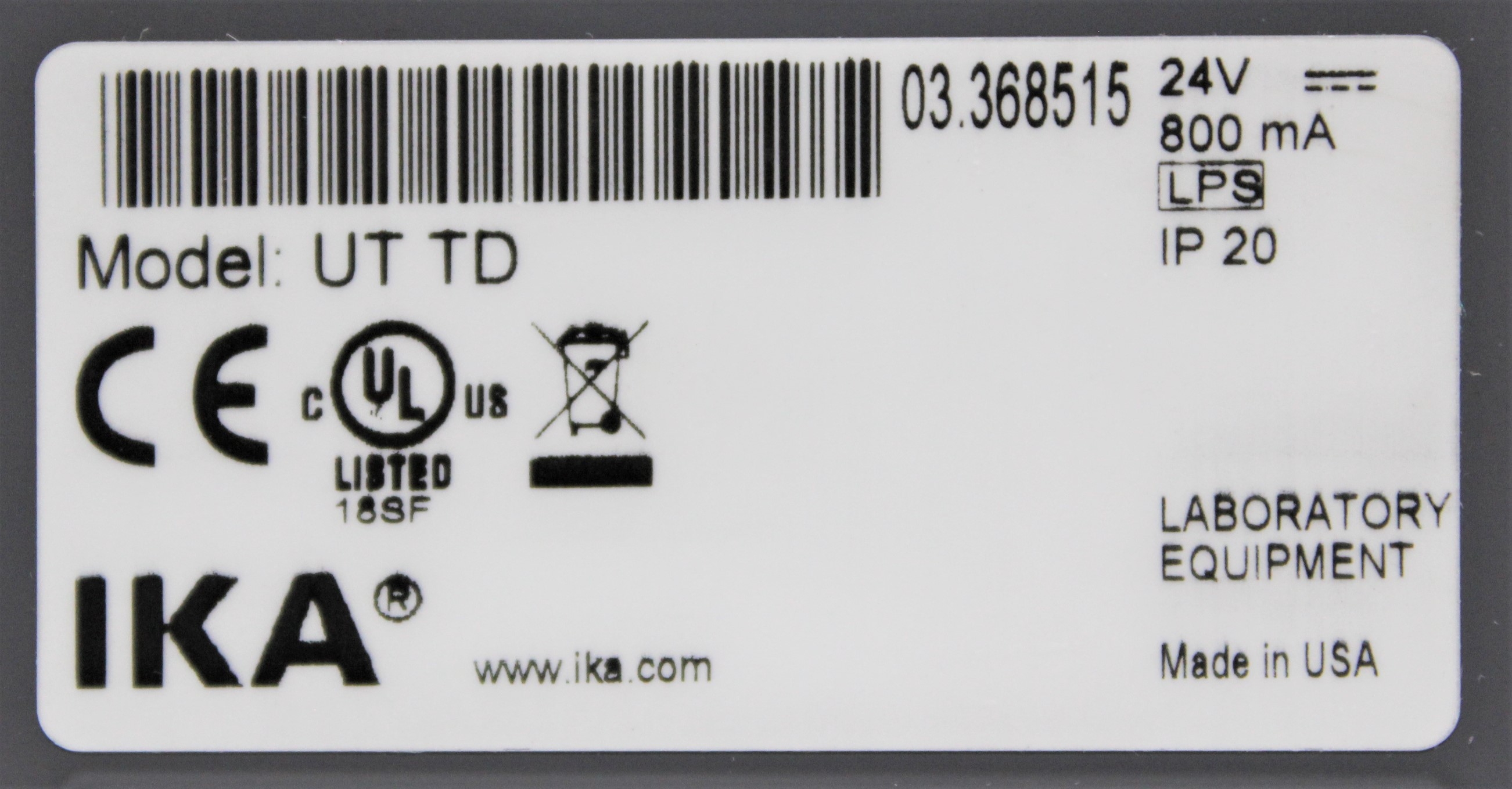 IKA Ultra Turrax Tube Drive Homogenizer Adjustable Speed 300-6000 RPM VG